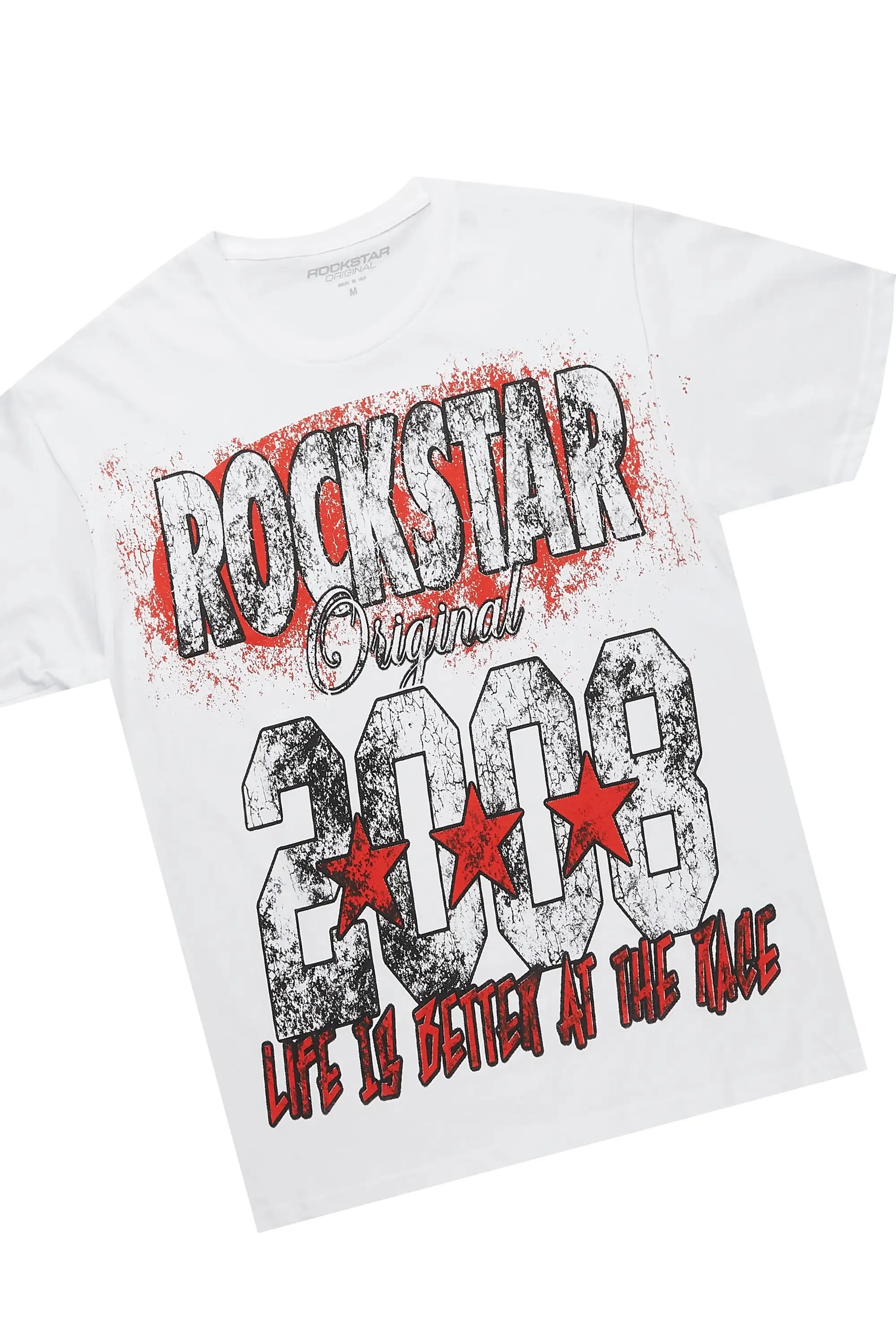 Racing Grung White/Red T-Shirt/Stacked Baggy Track Pant Set sold by Rockstar Original product image thumbnail 2