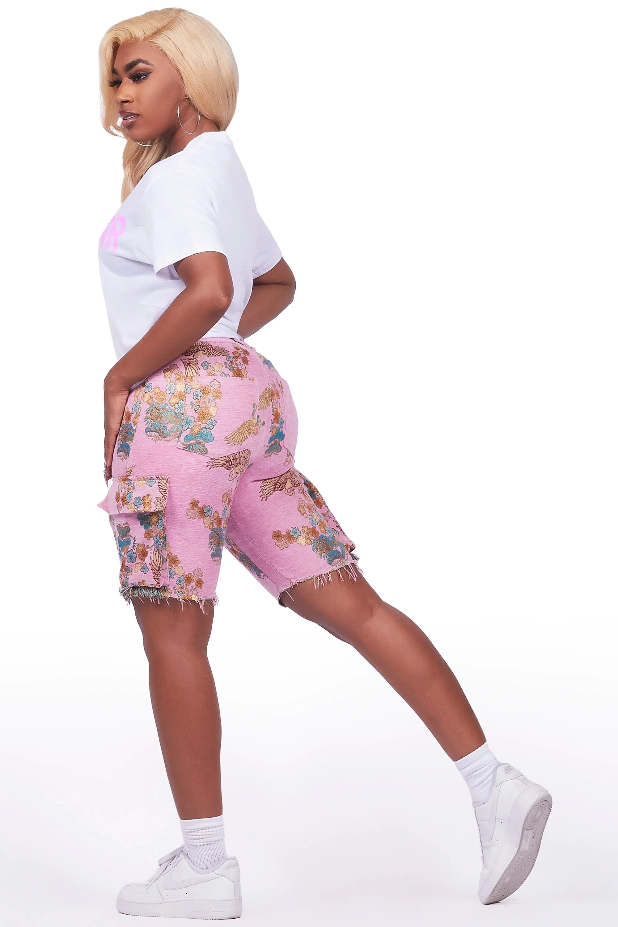 Vatasha White/Pink T-Shirt Short Set sold by Rockstar Original product image thumbnail 5