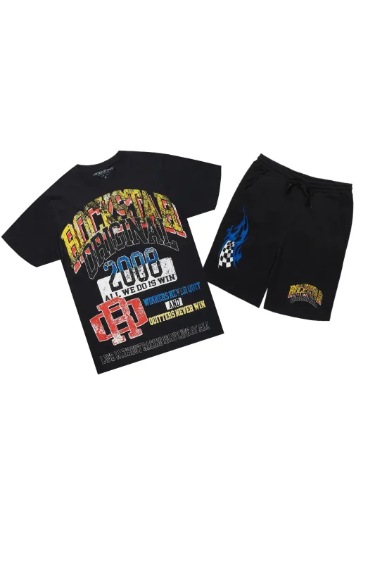 Malika Black T-Shirt Short Set sold by Rockstar Original