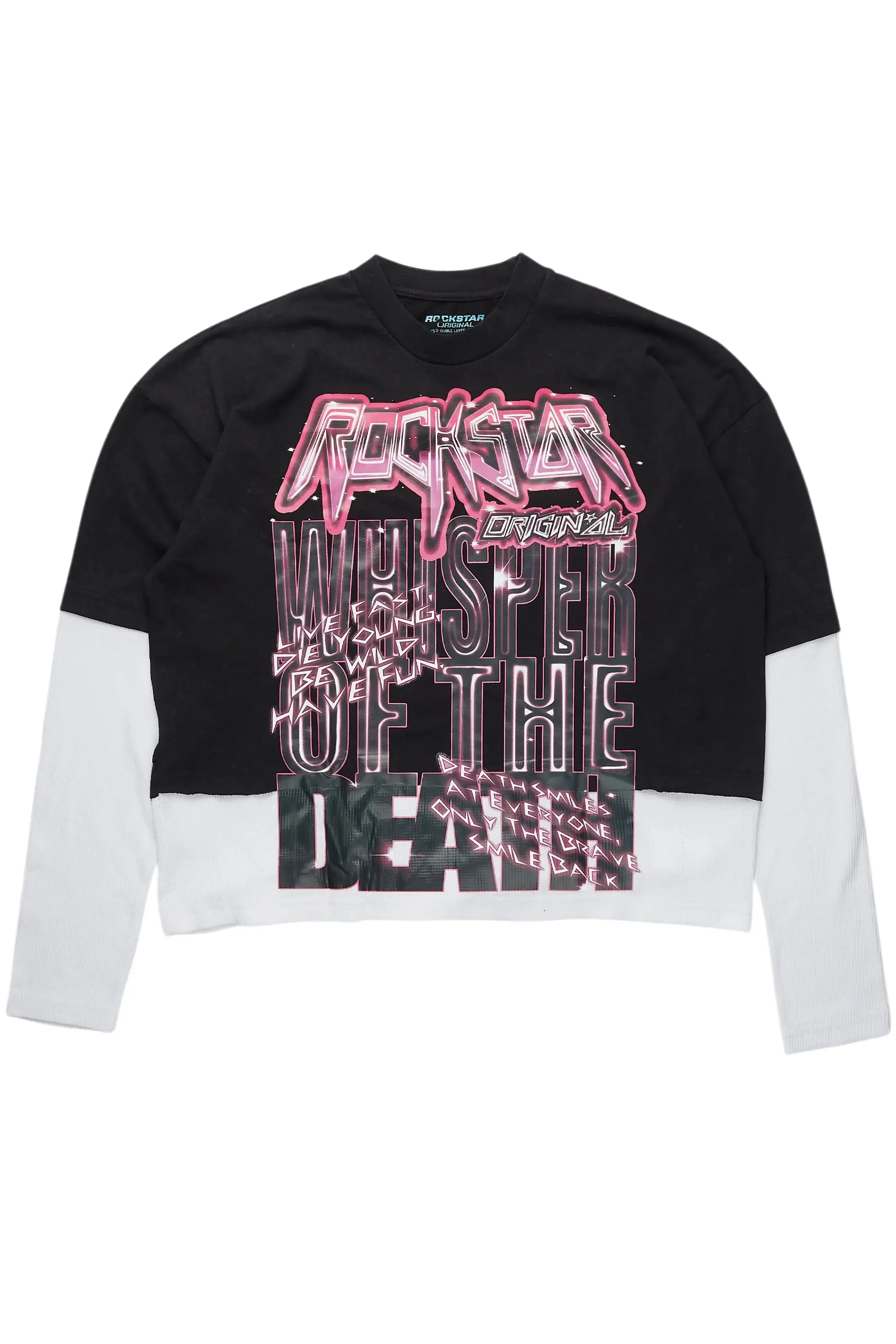 Nicola Black/White Double Layer T-Shirt sold by Rockstar Original