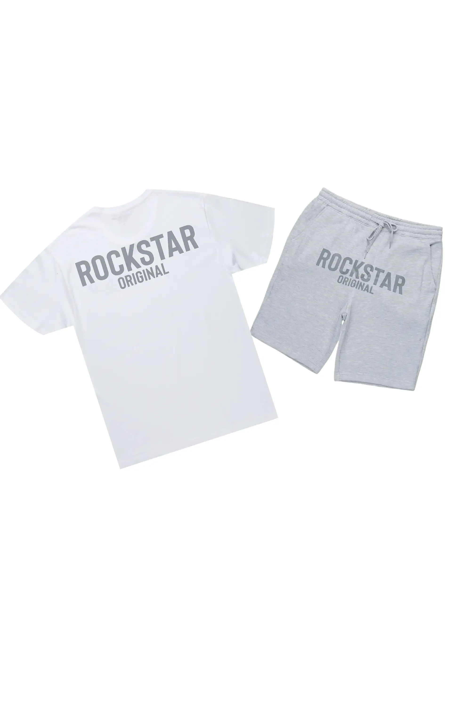 Fana White/Grey T-Shirt Short Set sold by Rockstar Original