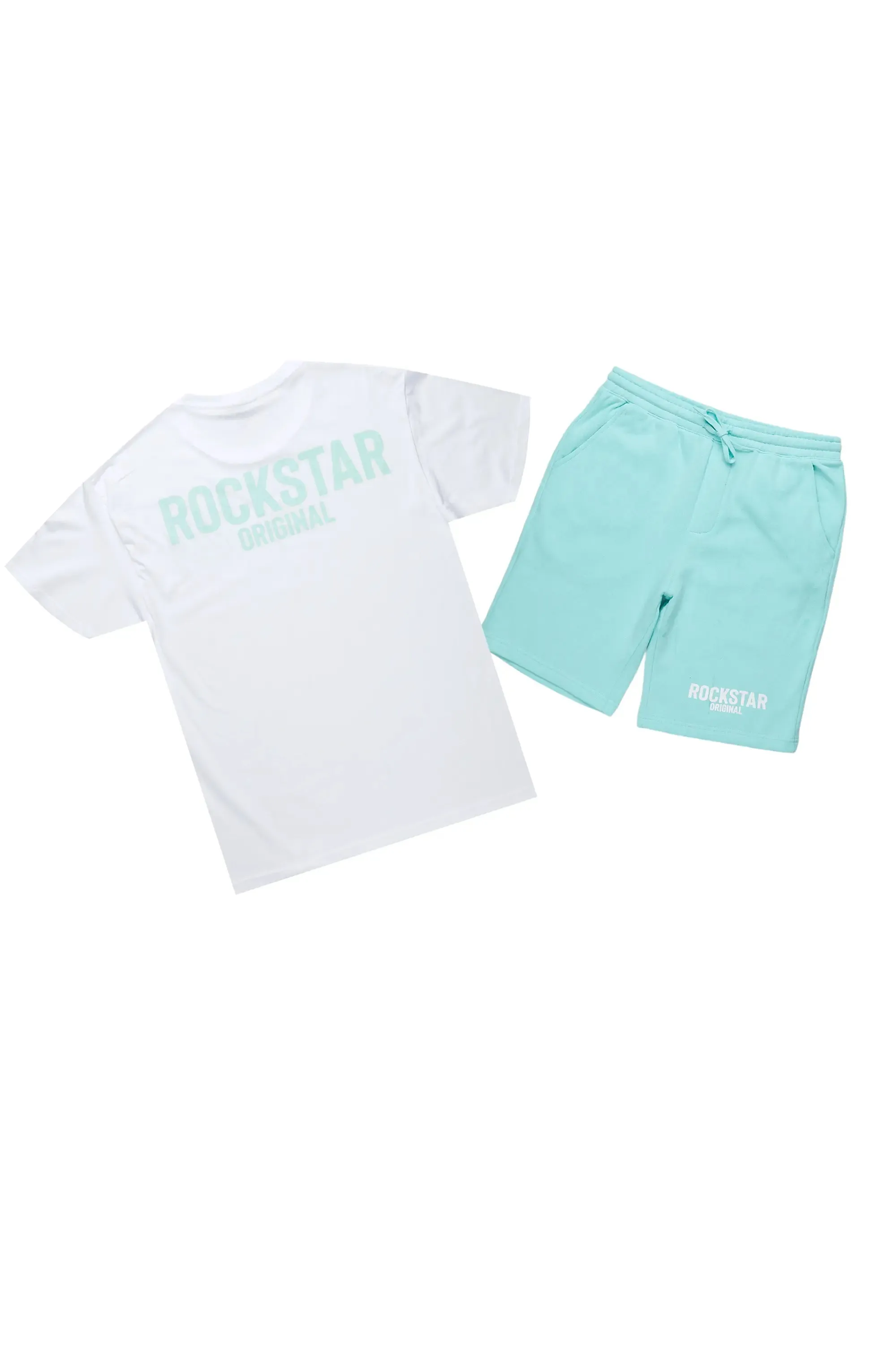 Fana White/Blue T-Shirt Short Set sold by Rockstar Original