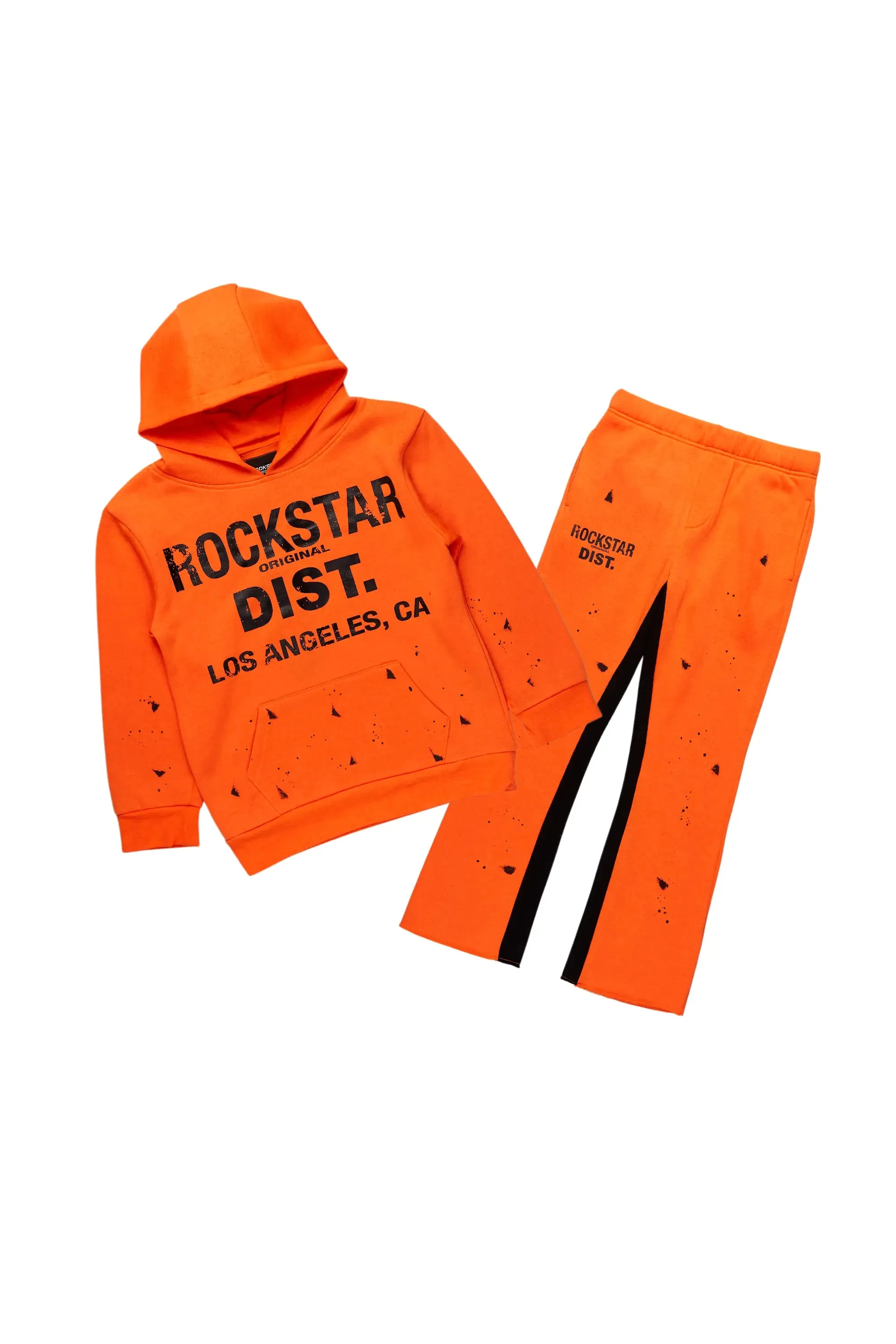 Boys Scottie Orange/Black Stacked Baggy Track Set sold by Rockstar Original