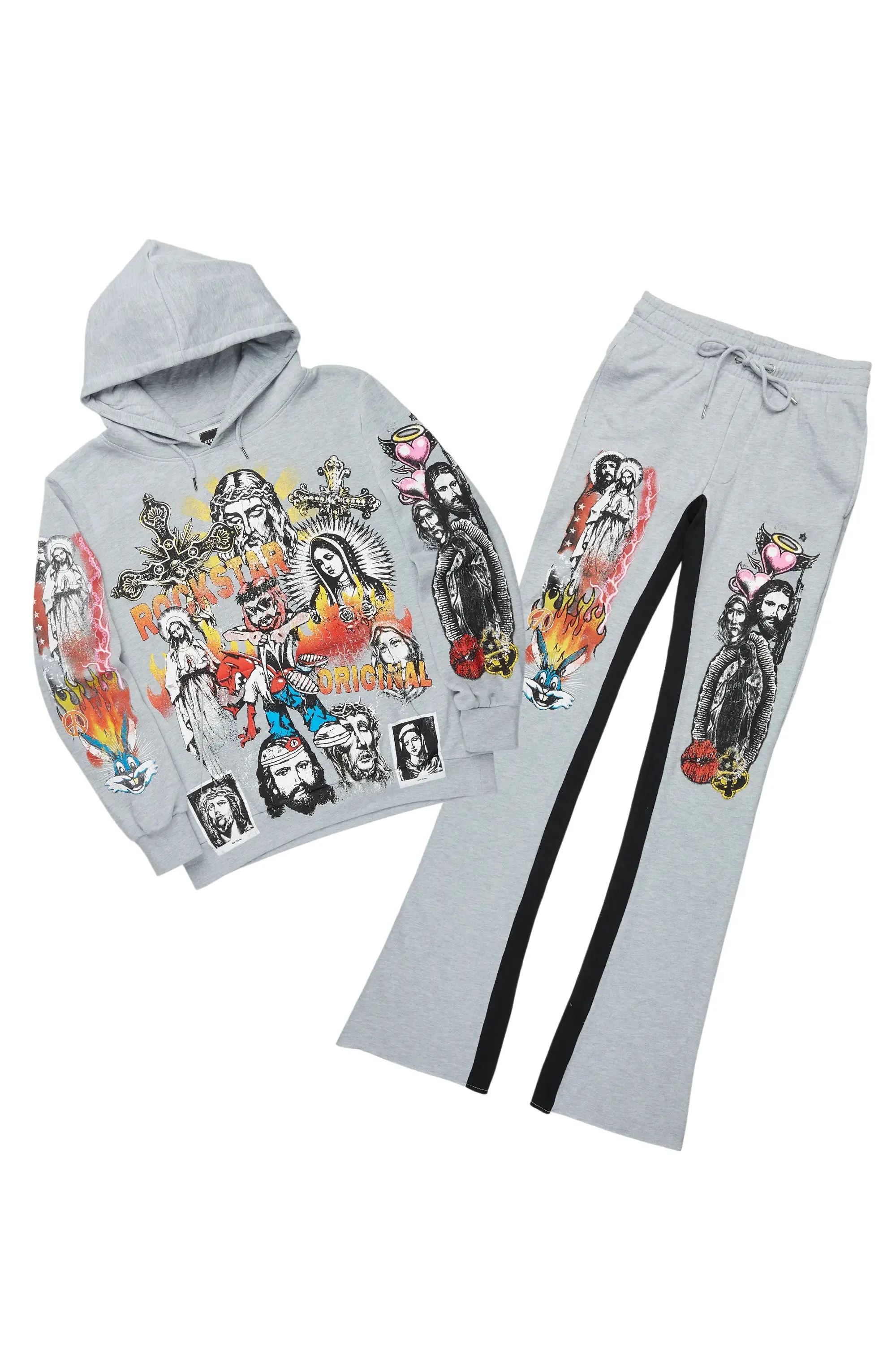 Santos Heather Grey Hoodie/Baggy Track Pant Set sold by Rockstar Original