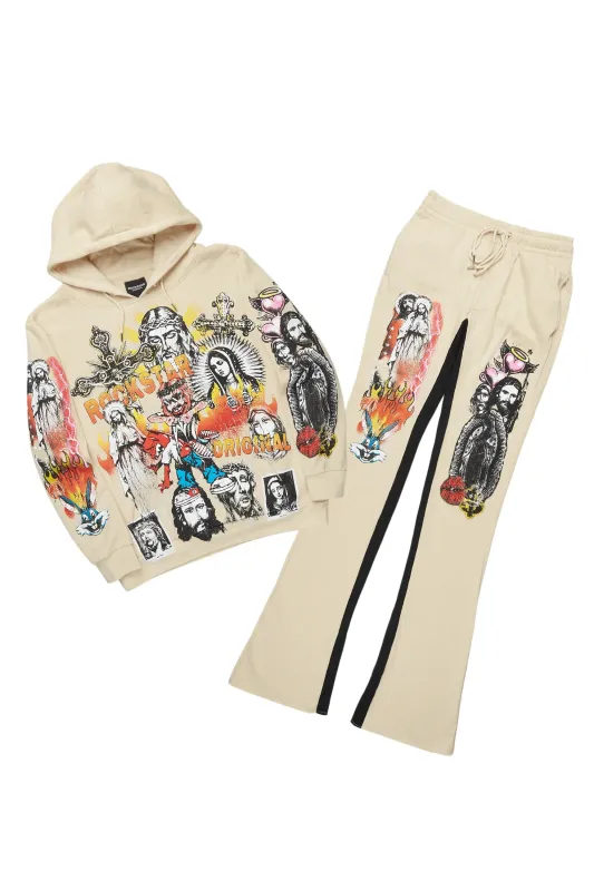 Santos Beige Hoodie/Baggy Track Pant Set sold by Rockstar Original