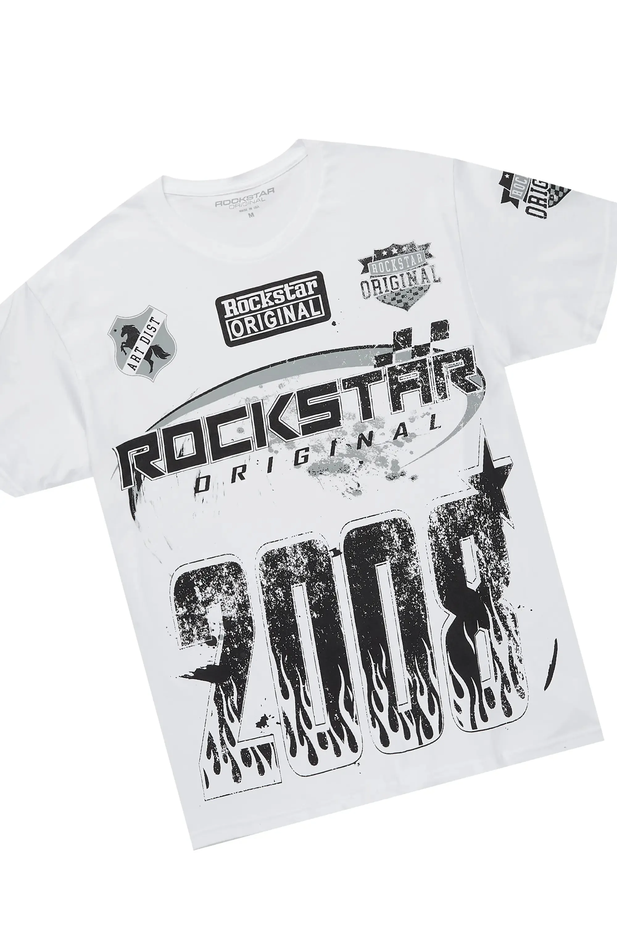 Amos White/Orange T-Shirt/Stacked Baggy Track Pant Set sold by Rockstar Original product image thumbnail 2