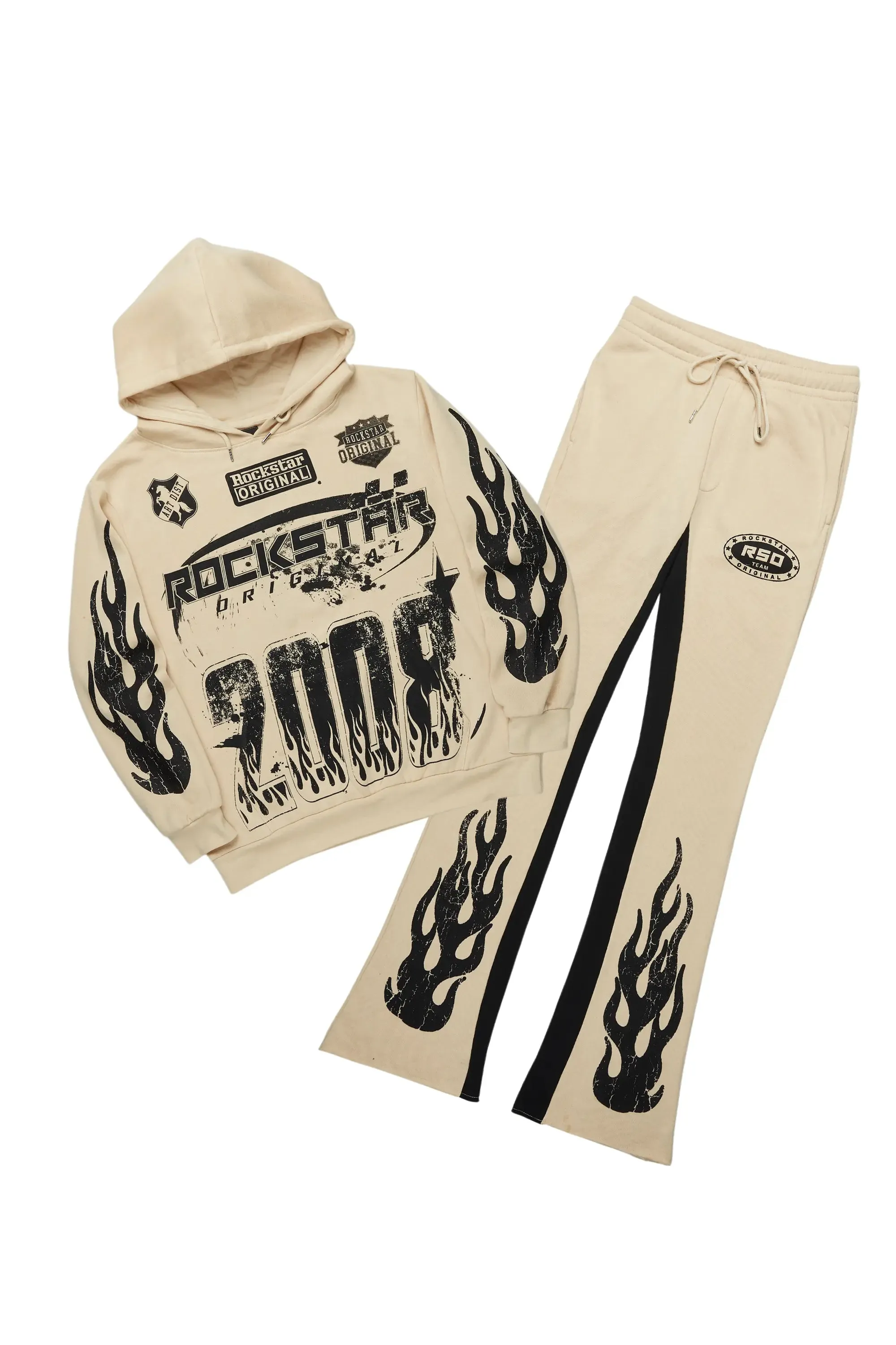 Amos Beige Hoodie/Baggy Track Pant Set sold by Rockstar Original