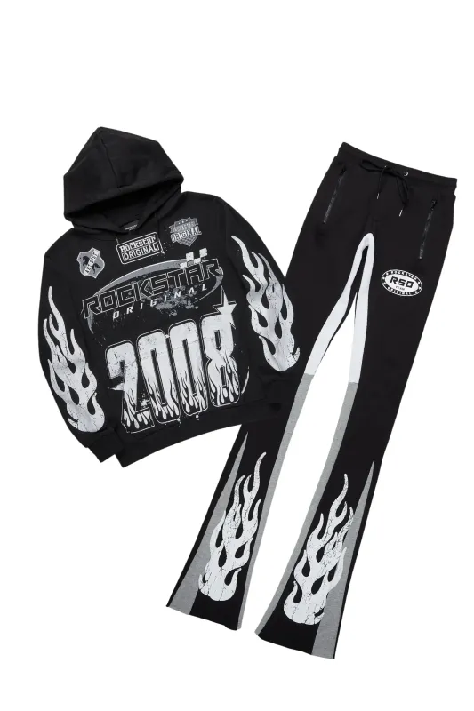 Amos Black Hoodie/Super Stacked Hoodie Track Set sold by Rockstar Original