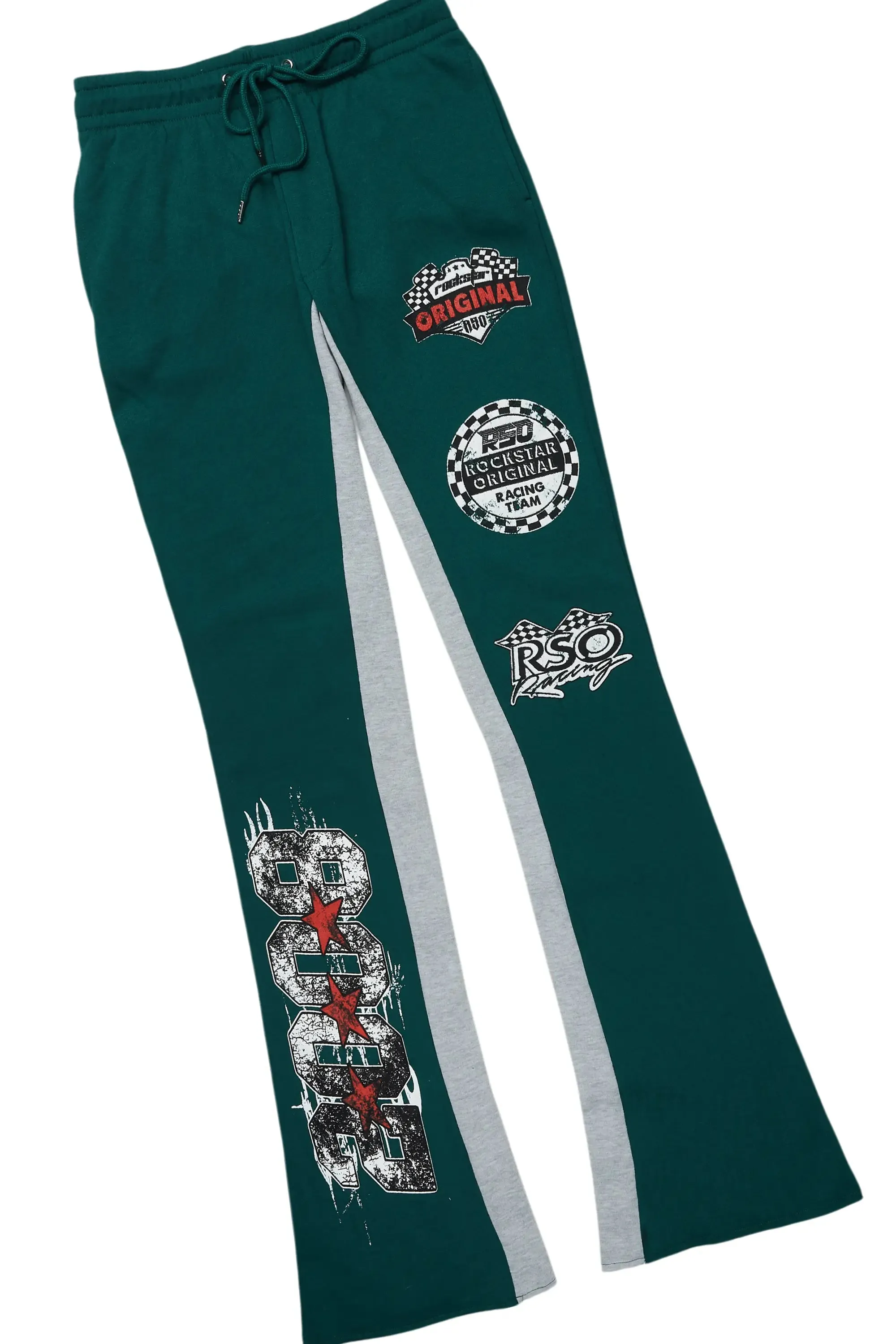 Racing Grung White/Green T-Shirt/Stacked Baggy Track Pant Set sold by Rockstar Original product image thumbnail 3