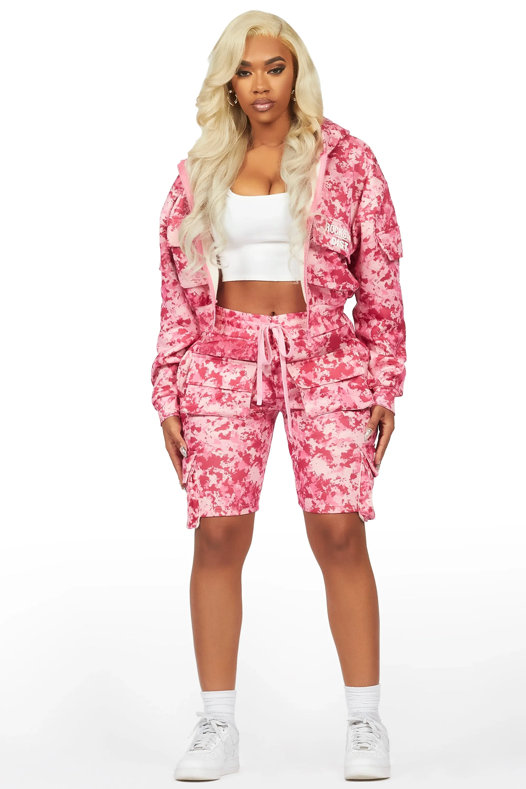 Shaneka Pink Digital Camo Cargo Short Set sold by Rockstar Original product image thumbnail 2
