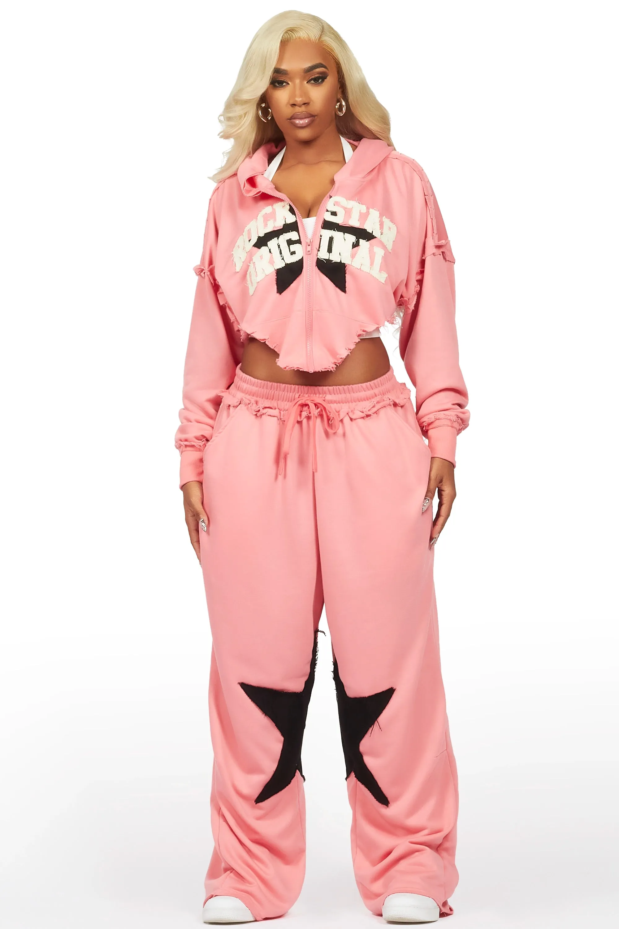 Levena Pink French Terry Oversized Trackset sold by Rockstar Original