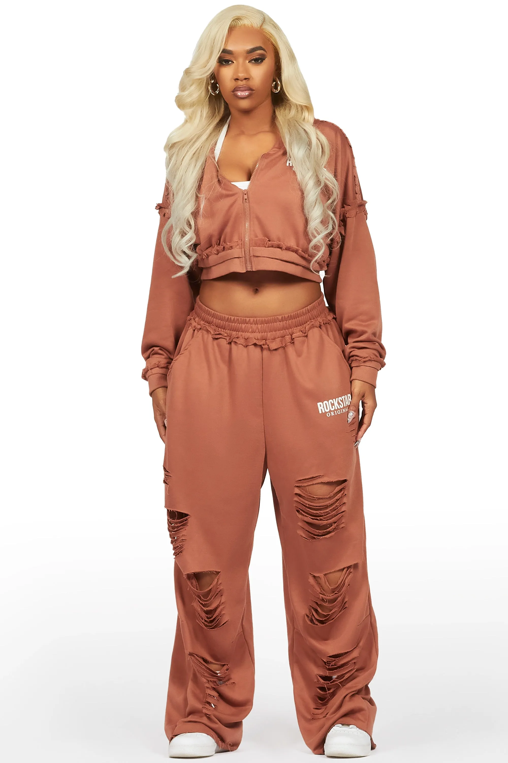Corrina Mocha French Terry Oversized Trackset sold by Rockstar Original product image thumbnail 4
