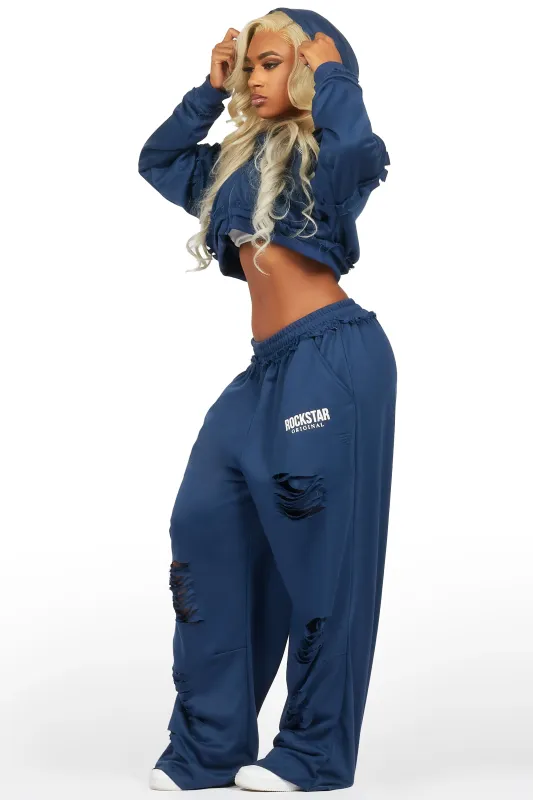 Corrina Navy French Terry Oversized Trackset sold by Rockstar Original