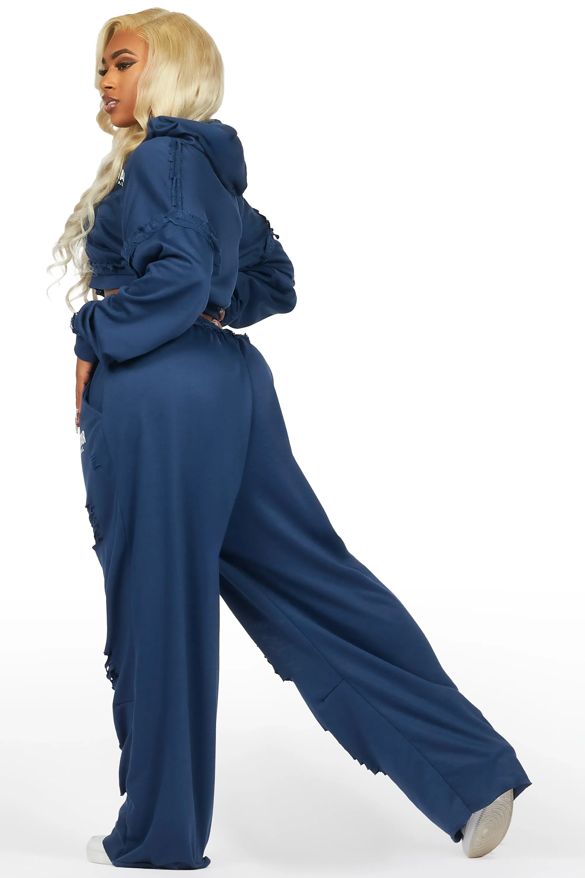 Corrina Navy French Terry Oversized Trackset sold by Rockstar Original product image thumbnail 5