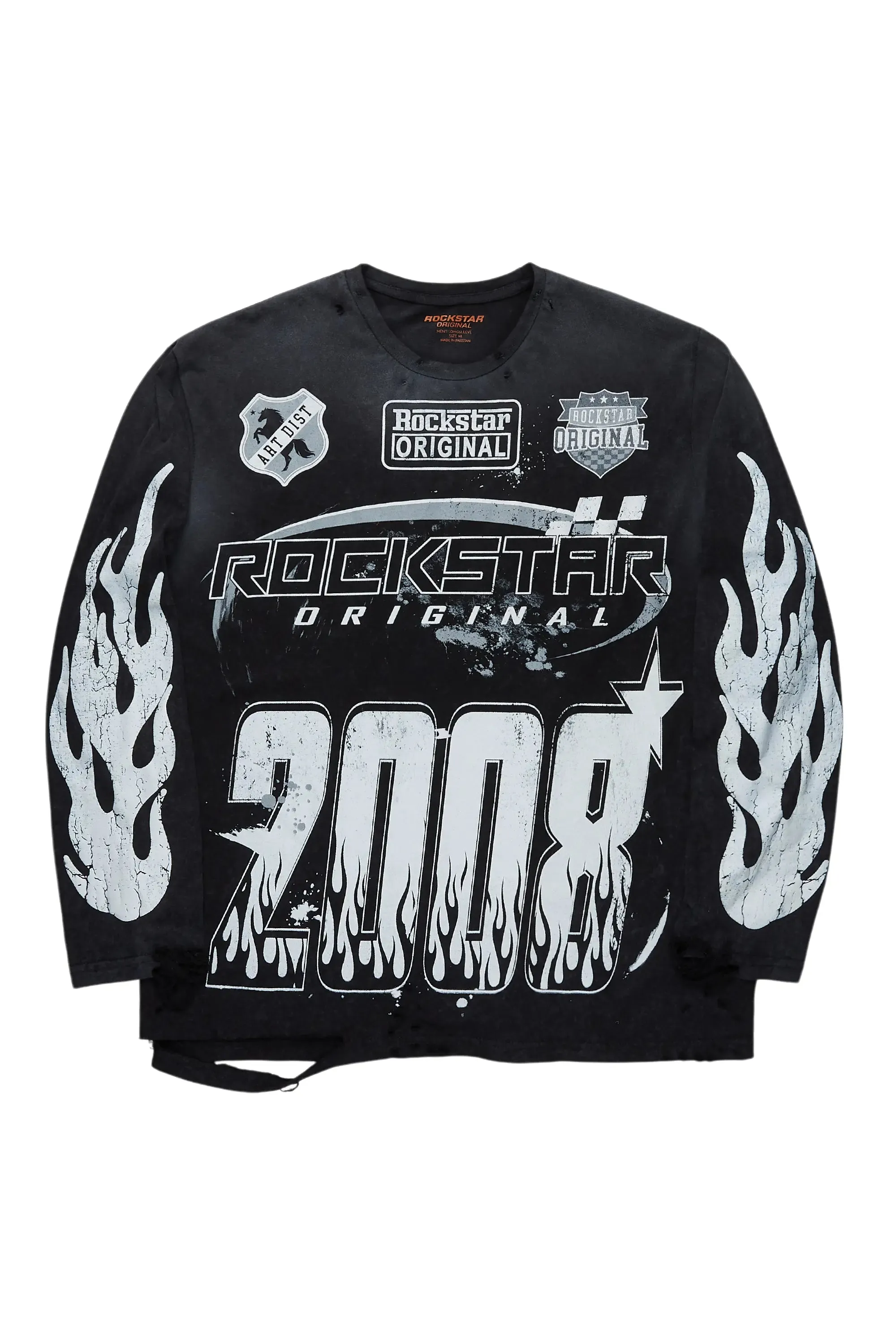 Amos Vintage Black Long Sleeve Graphic T-Shirt sold by Rockstar Original