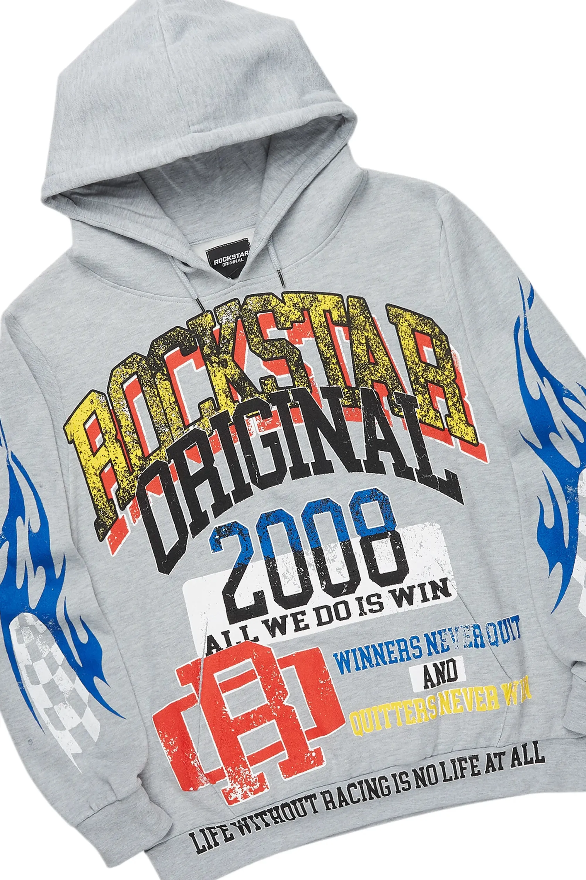 Colorful Race Heather Grey Hoodie/Baggy Track Pant Set sold by Rockstar Original product image thumbnail 2