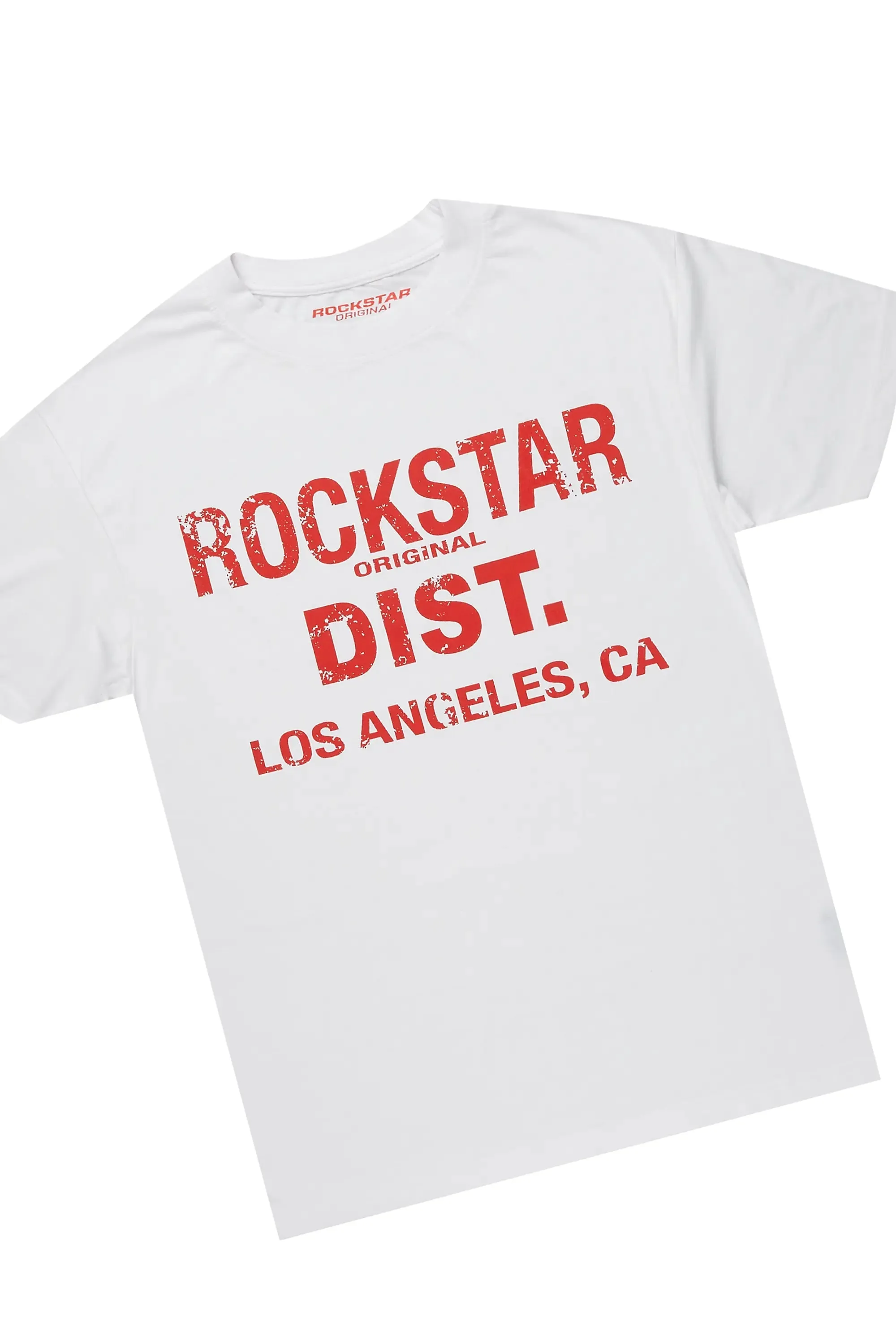 Lake White/Red Oversized T-Shirt/Stacked Track Pant Set sold by Rockstar Original product image thumbnail 2