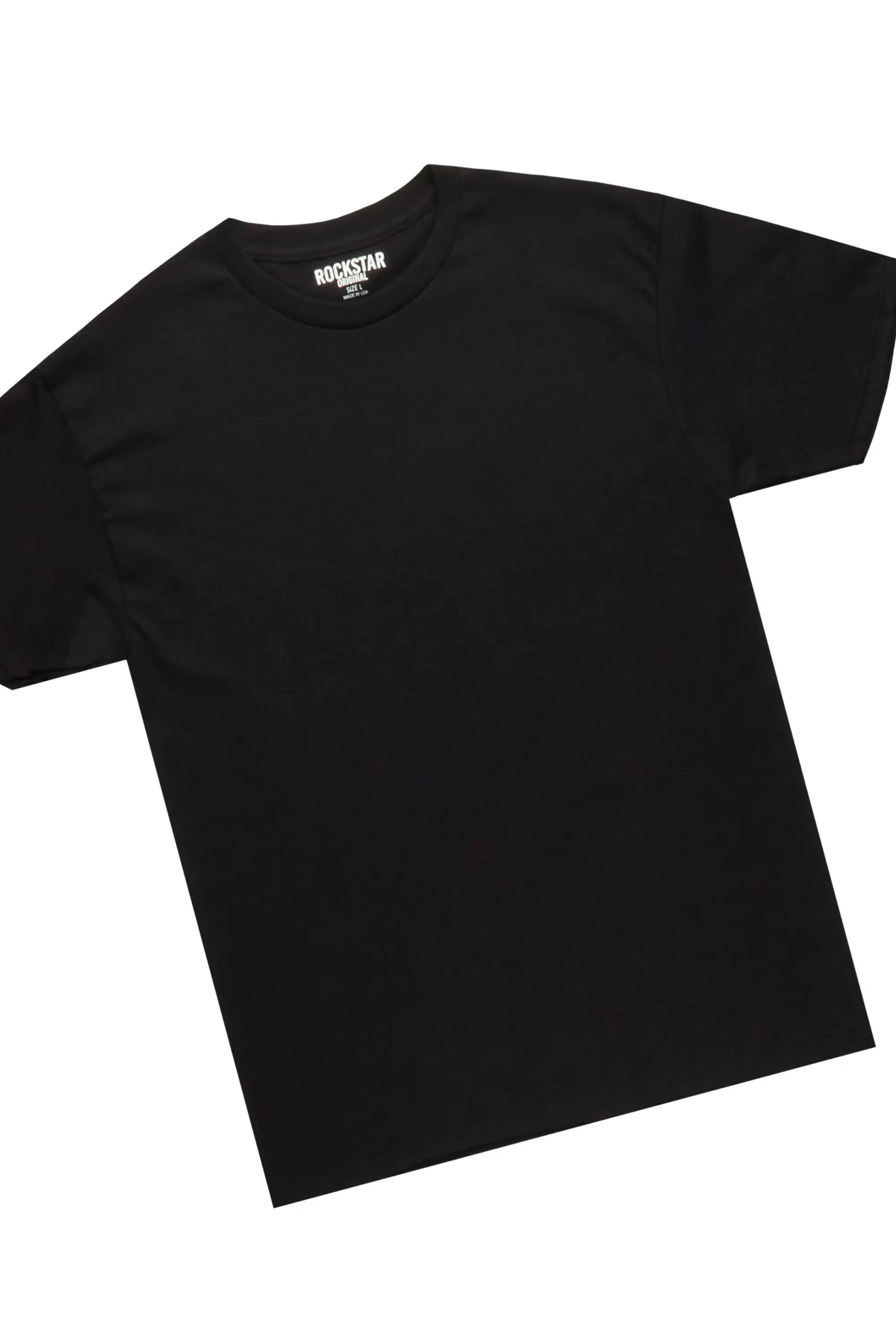 Basic Black Oversized T-Shirt/Stacked Track Pant Set sold by Rockstar Original product image thumbnail 2