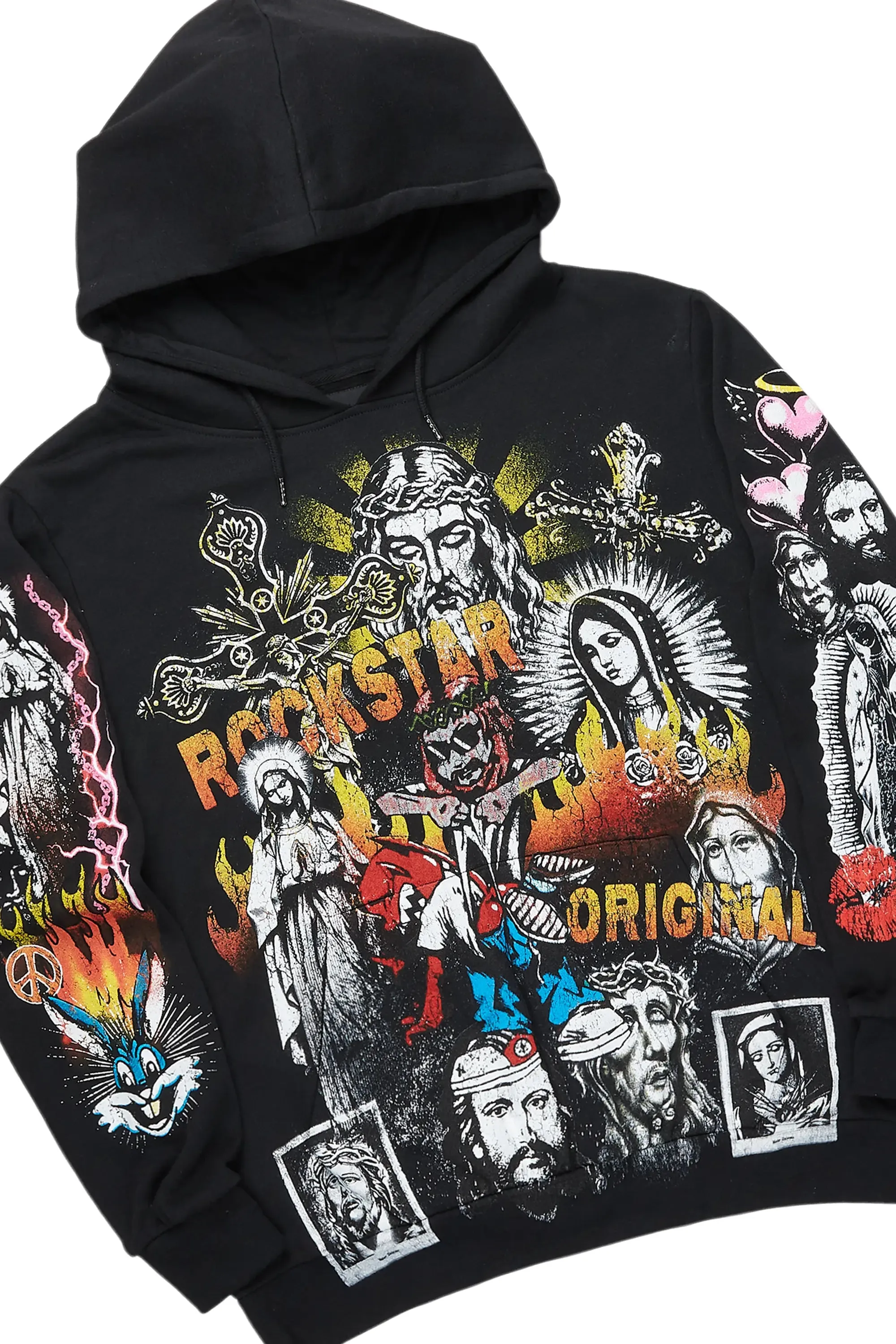 Santos Black Hoodie/Baggy Track Pant Set sold by Rockstar Original product image thumbnail 2