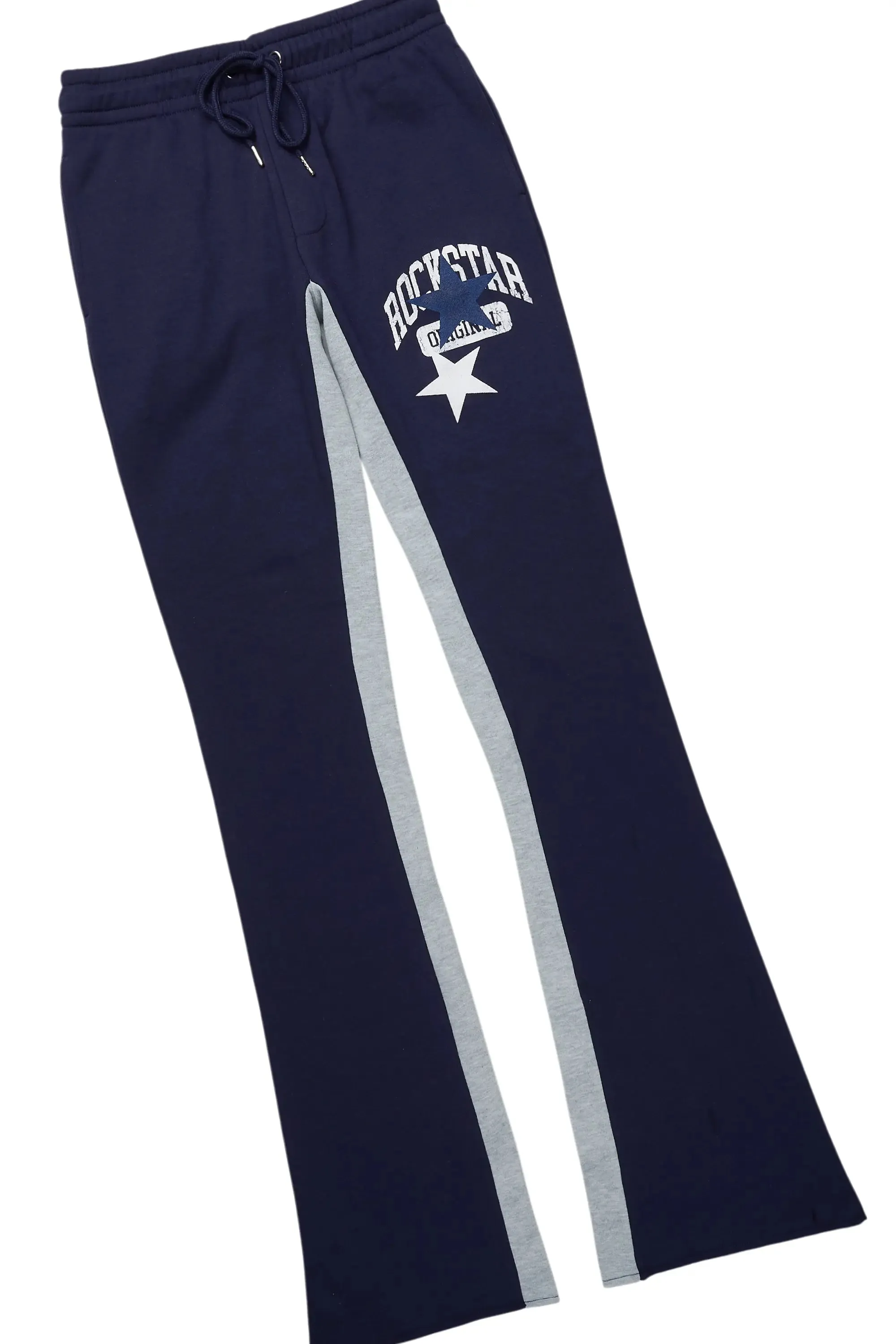 Mallor White/Navy T-Shirt/Stacked Baggy Track Pant Set sold by Rockstar Original product image thumbnail 3