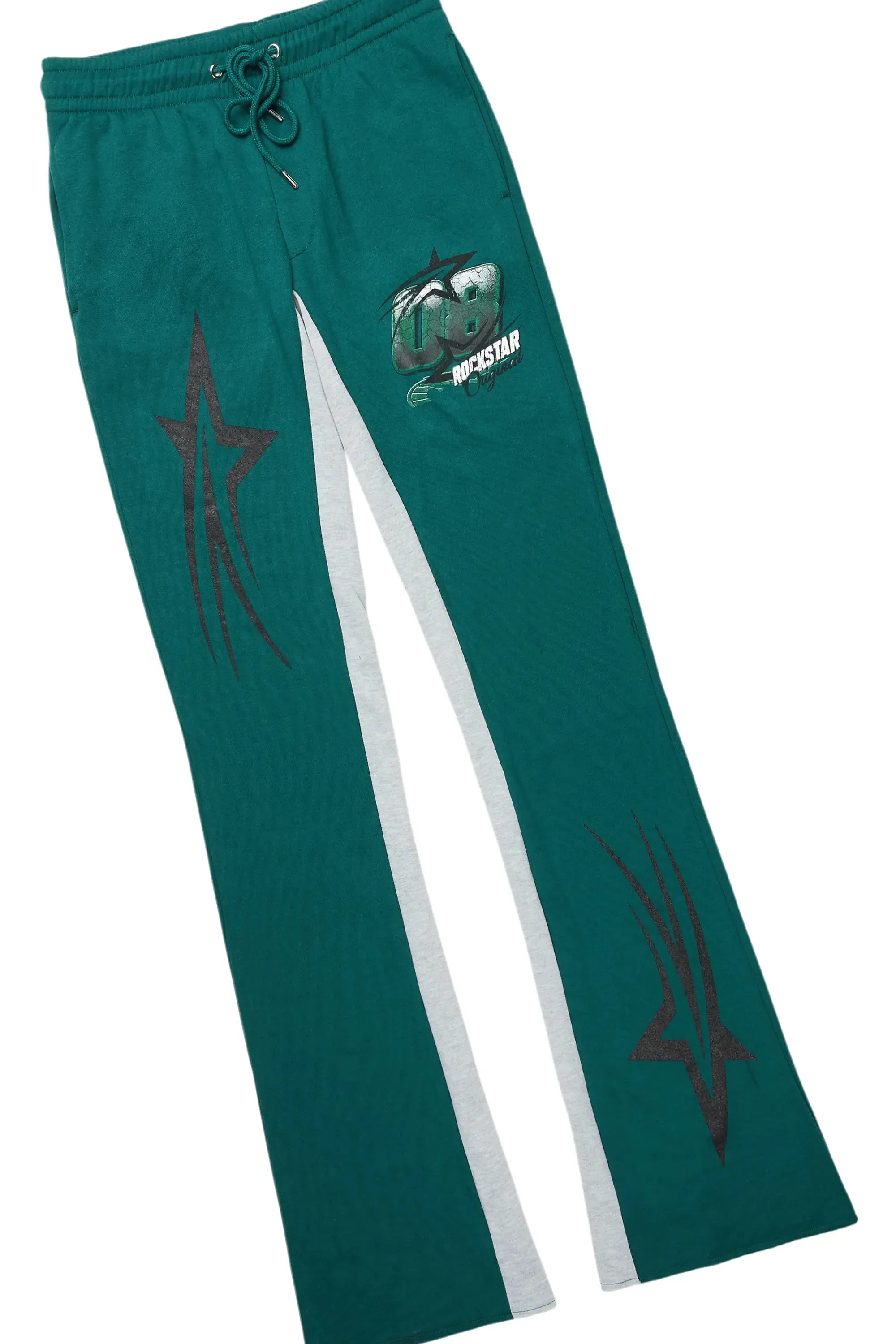 Kastell White/Green T-Shirt/Stacked Baggy Track Pant Set sold by Rockstar Original product image thumbnail 3