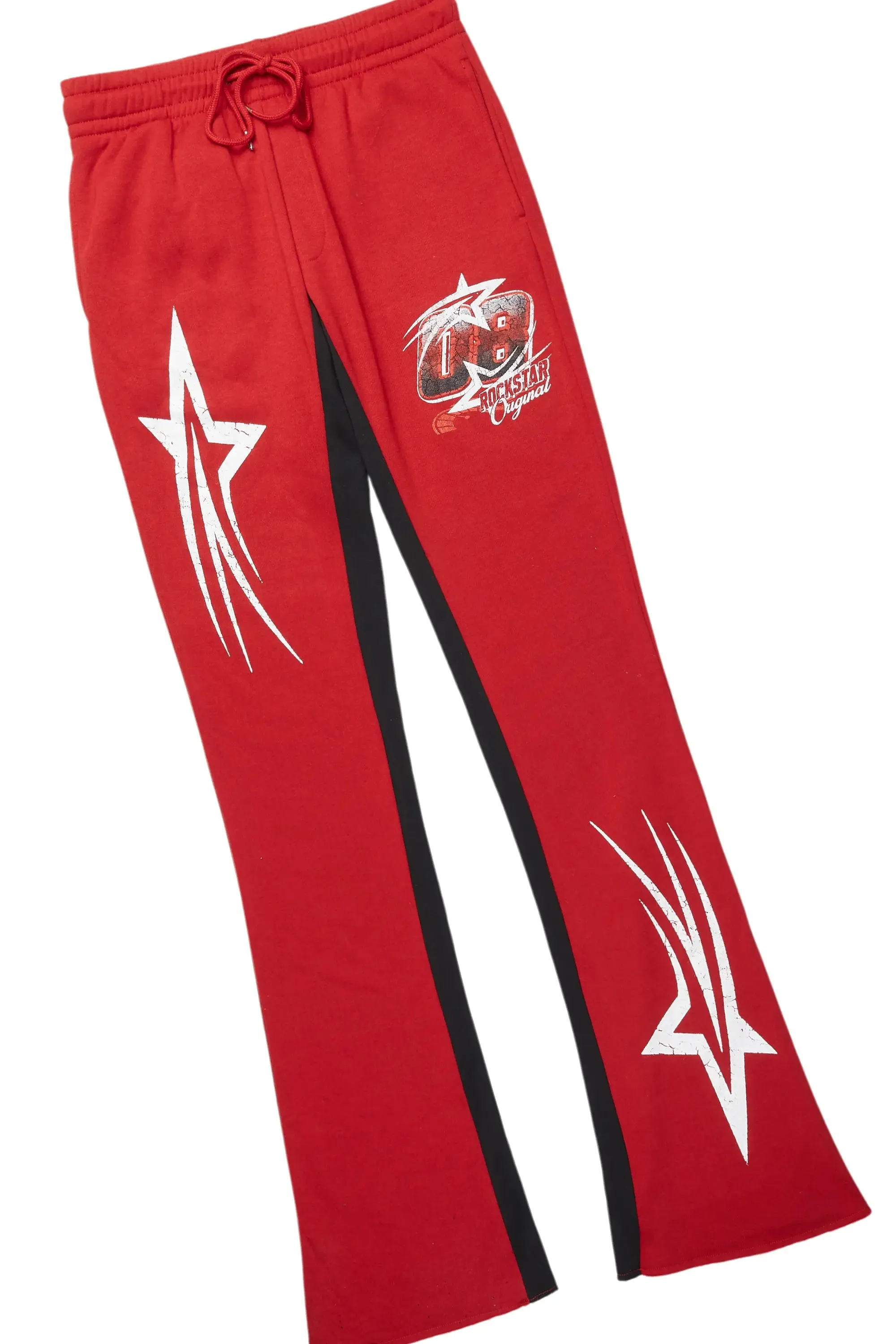 Kastell Black/Burgundy T-Shirt/Stacked Baggy Track Pant Set sold by Rockstar Original product image thumbnail 3