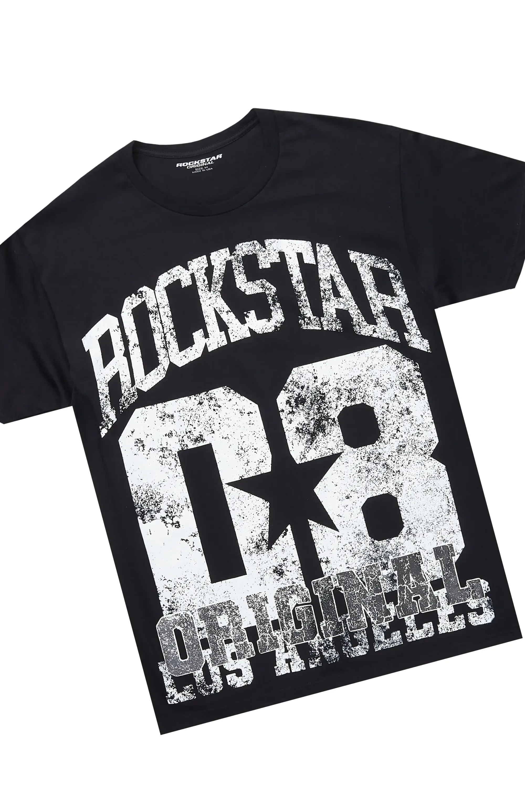 Edel Black/Burgundy T-Shirt/Stacked Baggy Track Pant Set sold by Rockstar Original product image thumbnail 2