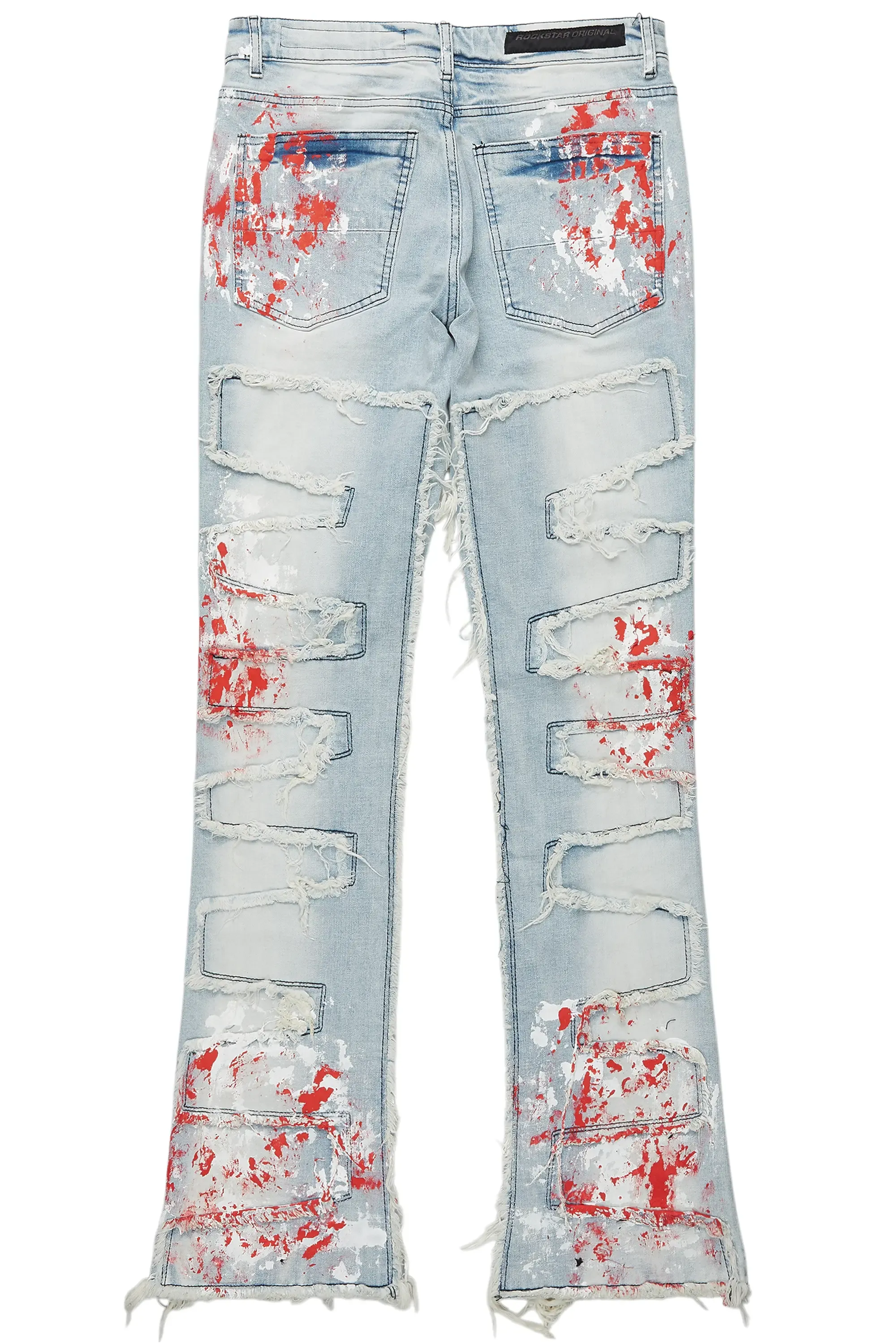 Kodak Blue/Red Painter Stacked Flare Fringe Jean sold by Rockstar Original product image thumbnail 3