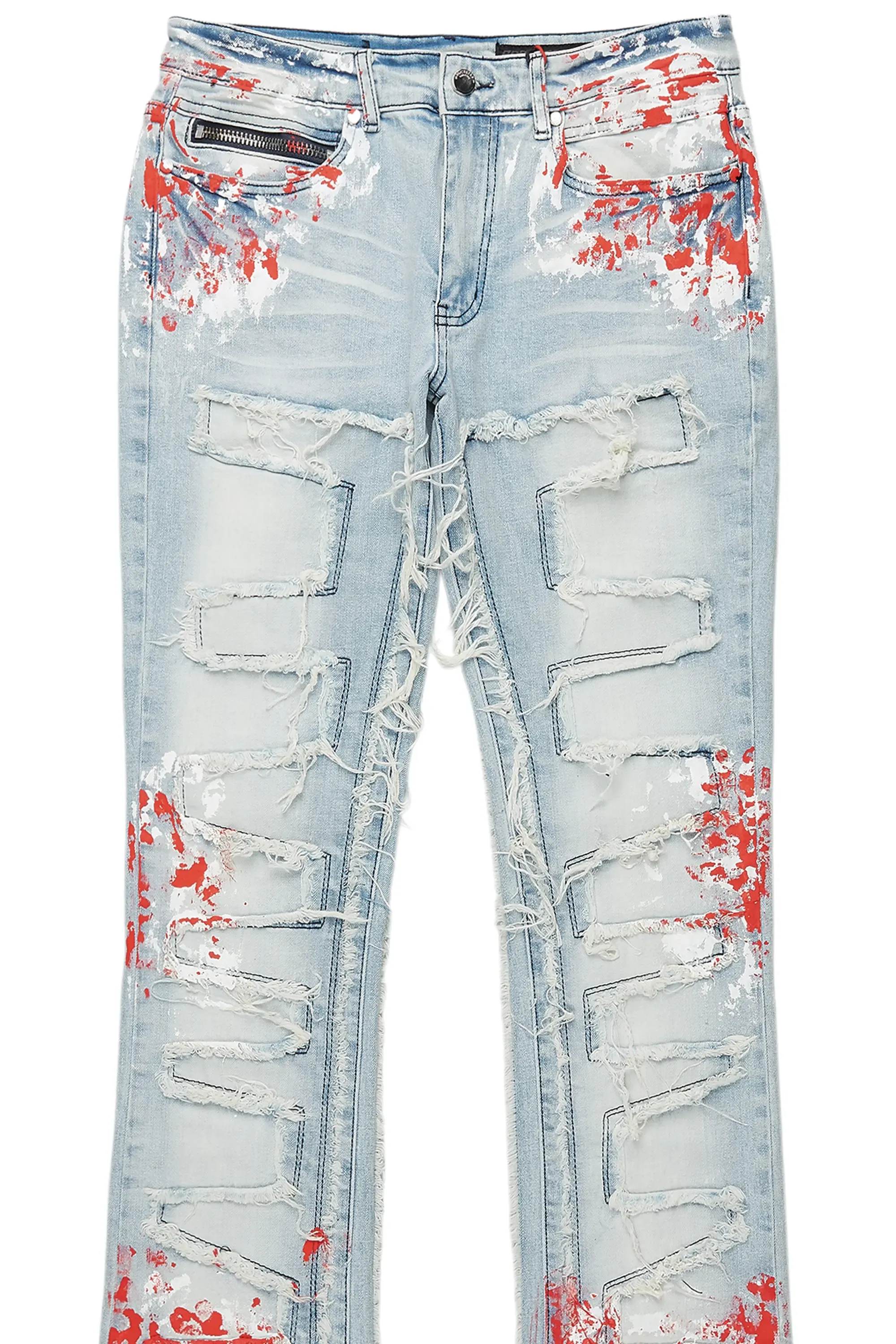 Kodak Blue/Red Painter Stacked Flare Fringe Jean sold by Rockstar Original product image thumbnail 2