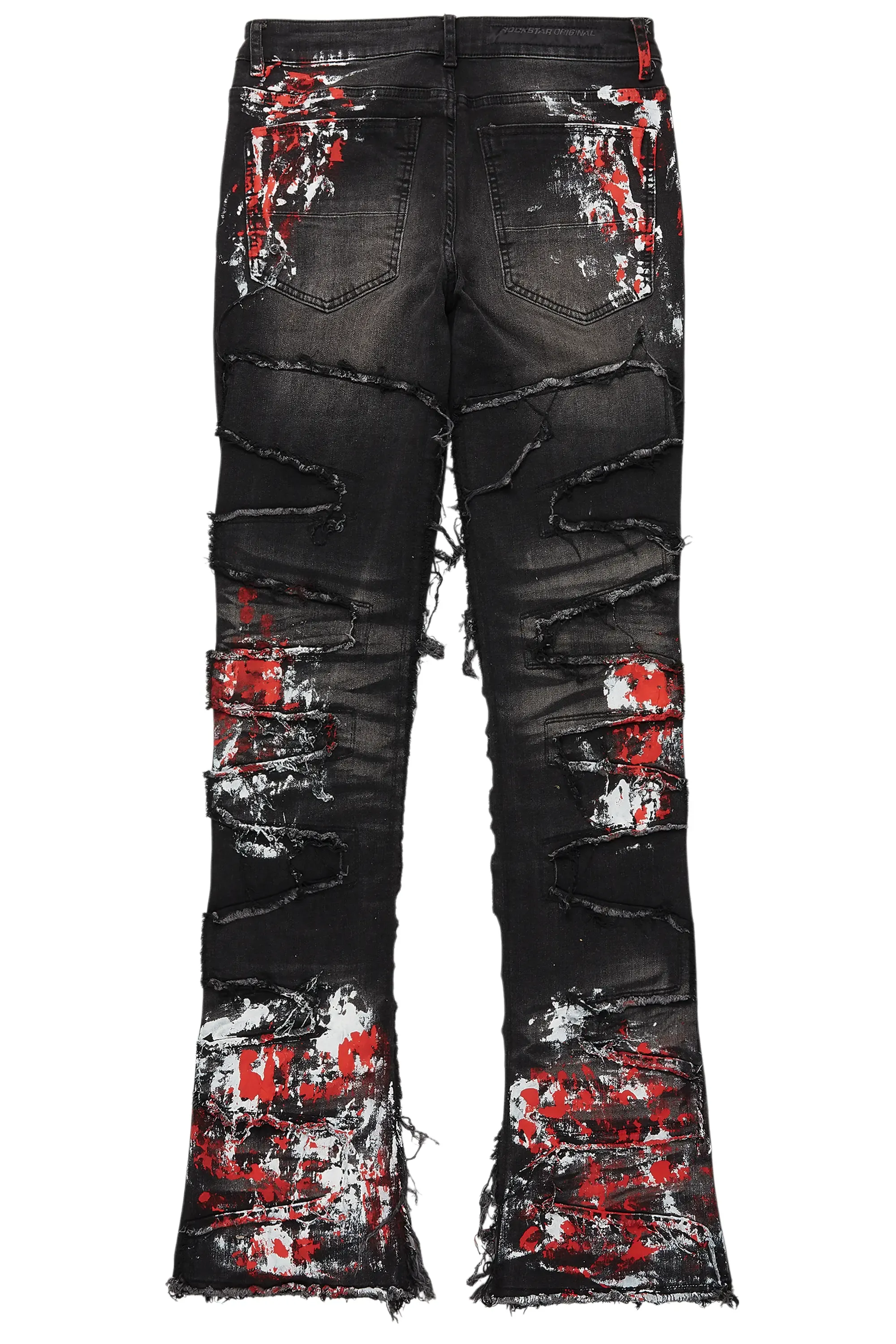 Kodak Grey/Red Painter Stacked Flare Fringe Jean sold by Rockstar Original product image thumbnail 3
