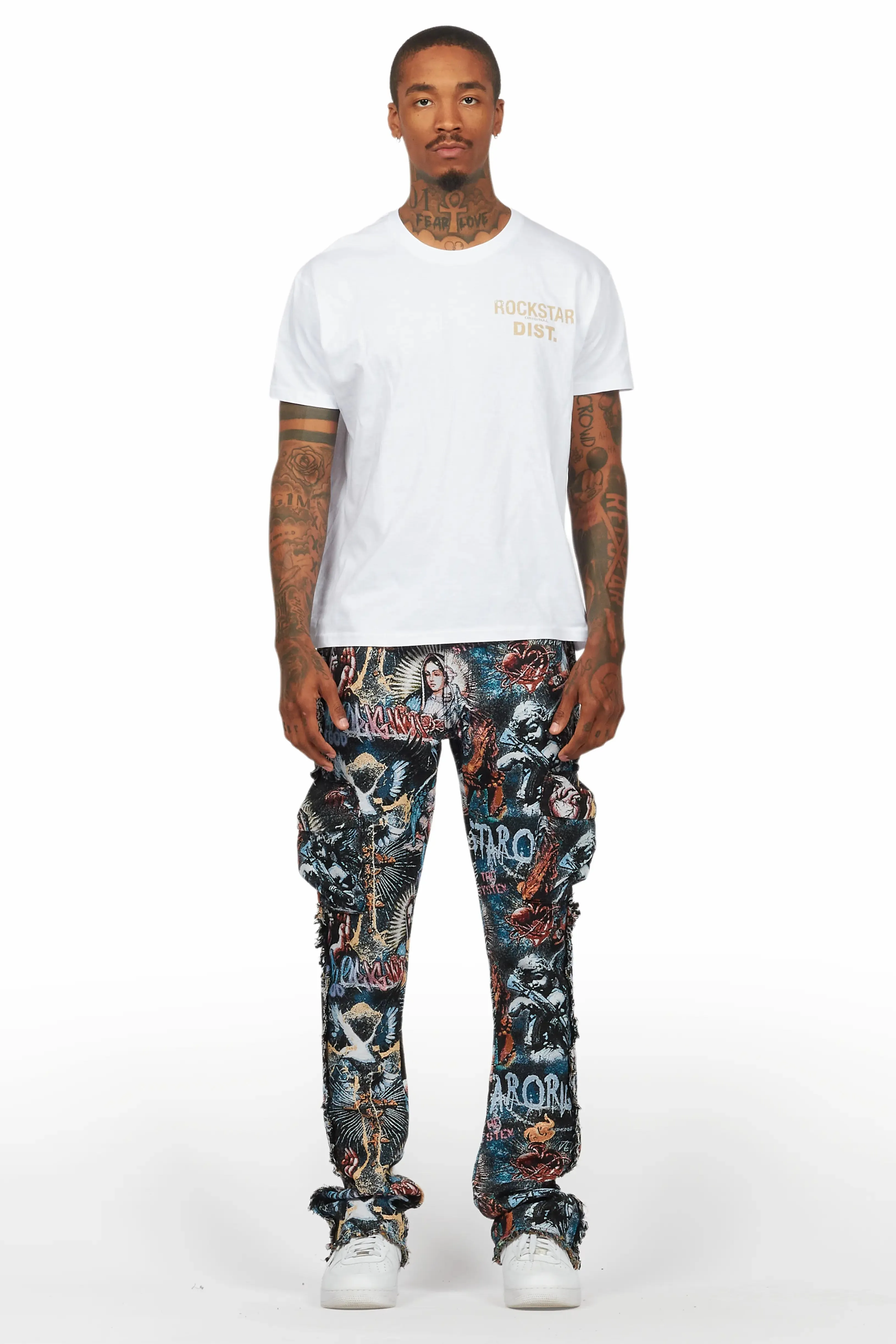 Jari Multi Stacked Tapestry Flare Jean sold by Rockstar Original product image thumbnail 3