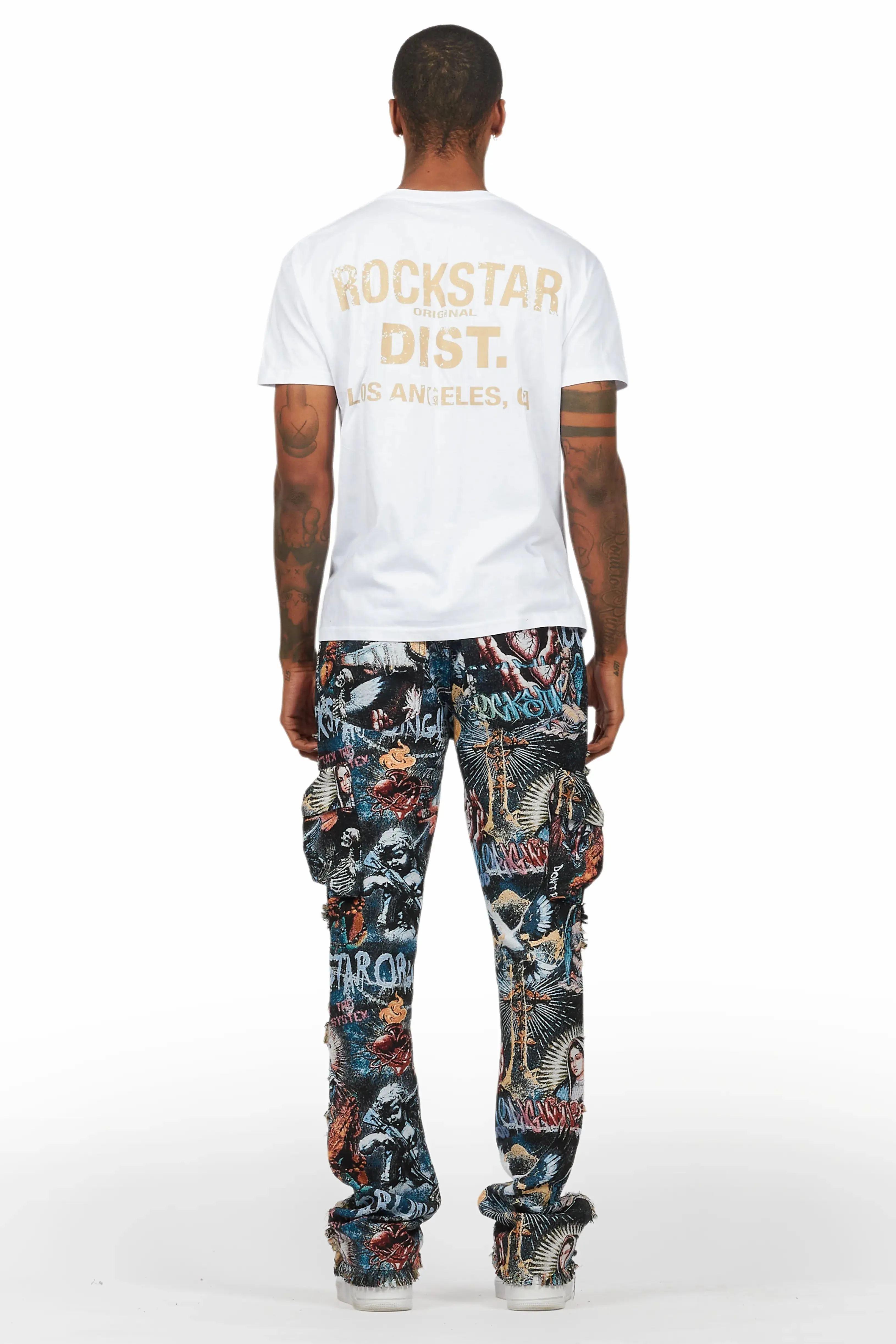 Jari Multi Stacked Tapestry Flare Jean sold by Rockstar Original product image thumbnail 5