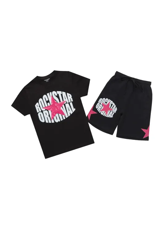 Girls State Black/Pink Short Set sold by Rockstar Original