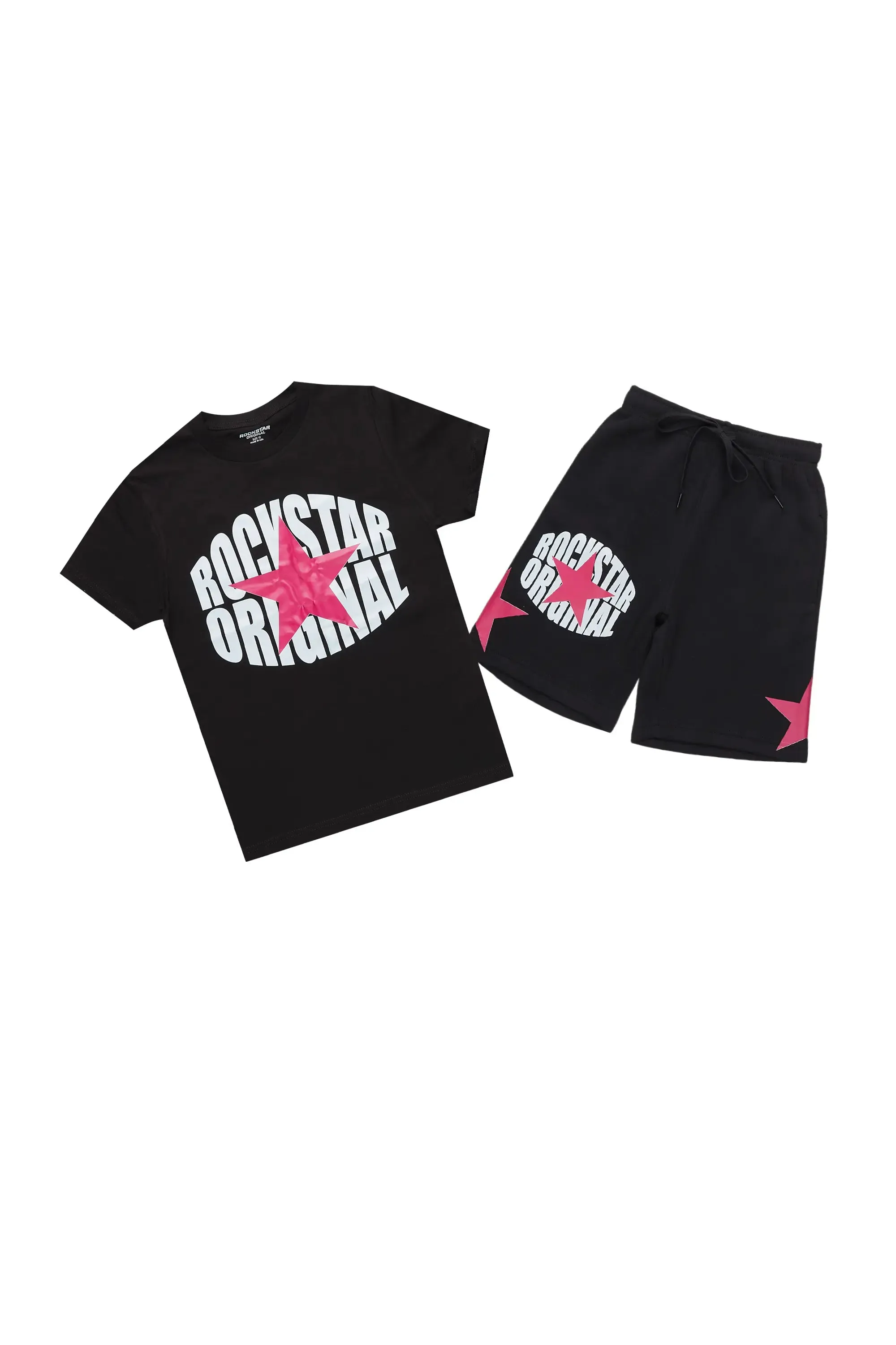 Girls State Black/Pink Short Set sold by Rockstar Original