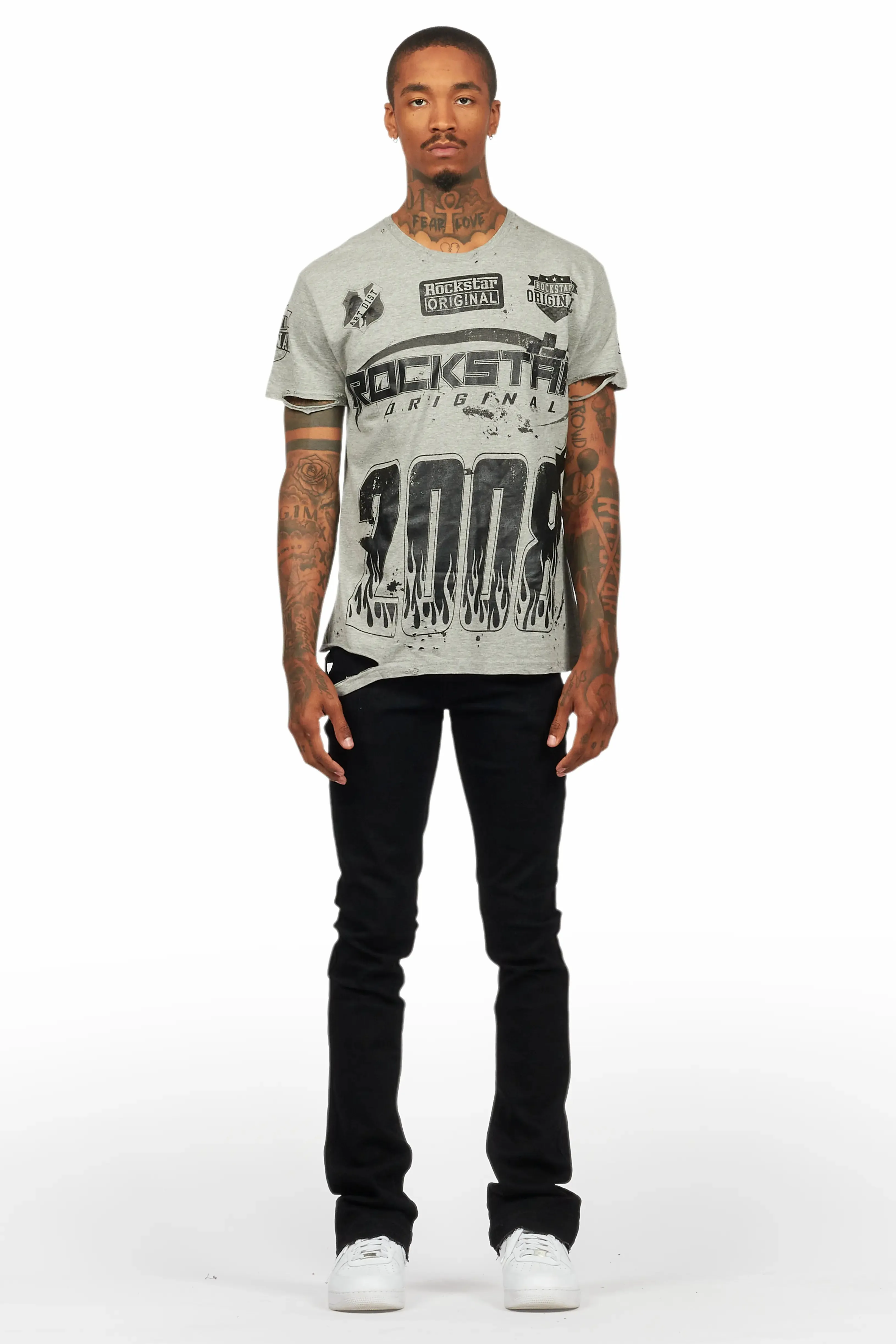 Dag Black Stacked Flare Jean sold by Rockstar Original product image thumbnail 3