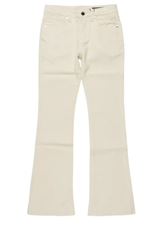 Boys Dag Beige Stacked Flare Jean sold by Rockstar Original