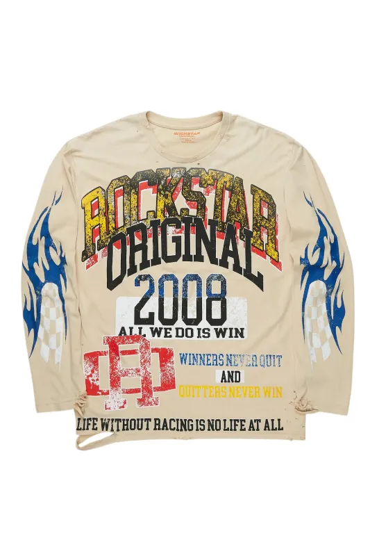 Colorful Race Vintage Sand Long Sleeve Graphic T-Shirt sold by Rockstar Original