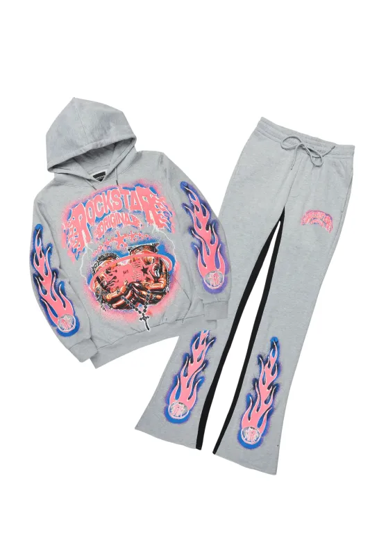 Cairo Heather Grey Hoodie/Baggy Track Pant Set sold by Rockstar Original