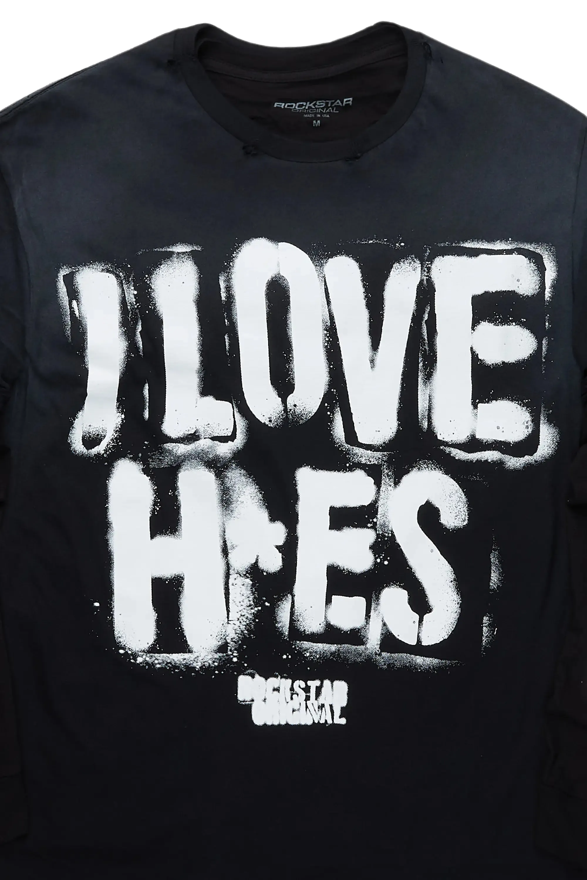 Tanasya Black Double Layer Graphic T-Shirt sold by Rockstar Original product image thumbnail 2