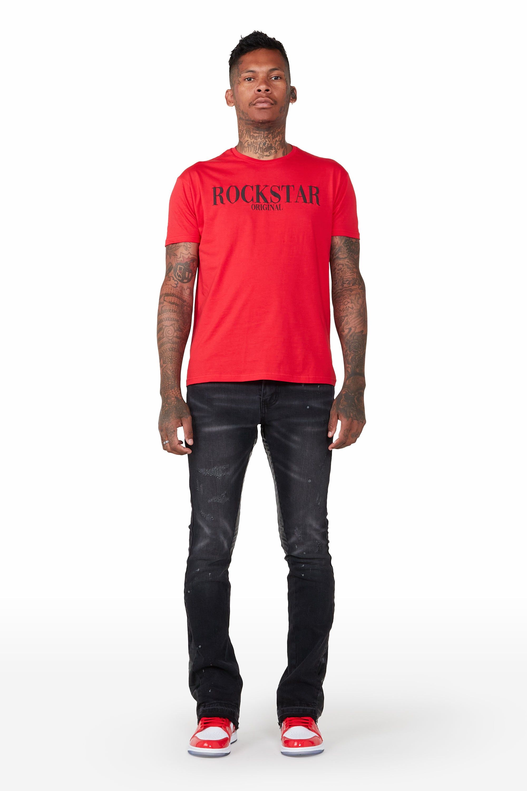 Jakob Black Stacked Flare Jean sold by Rockstar Original product image thumbnail 2