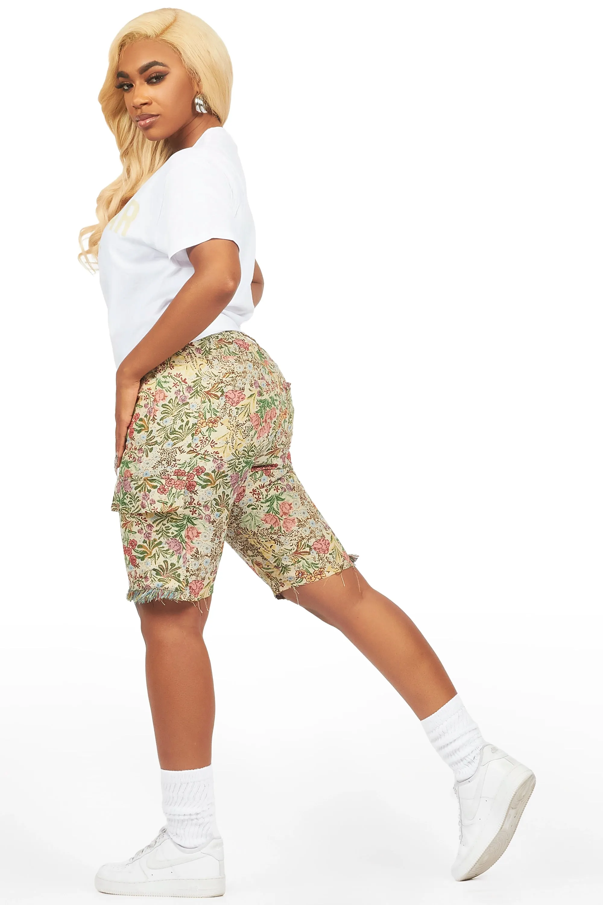 Tamia White/Beige T-Shirt Short Set sold by Rockstar Original product image thumbnail 5