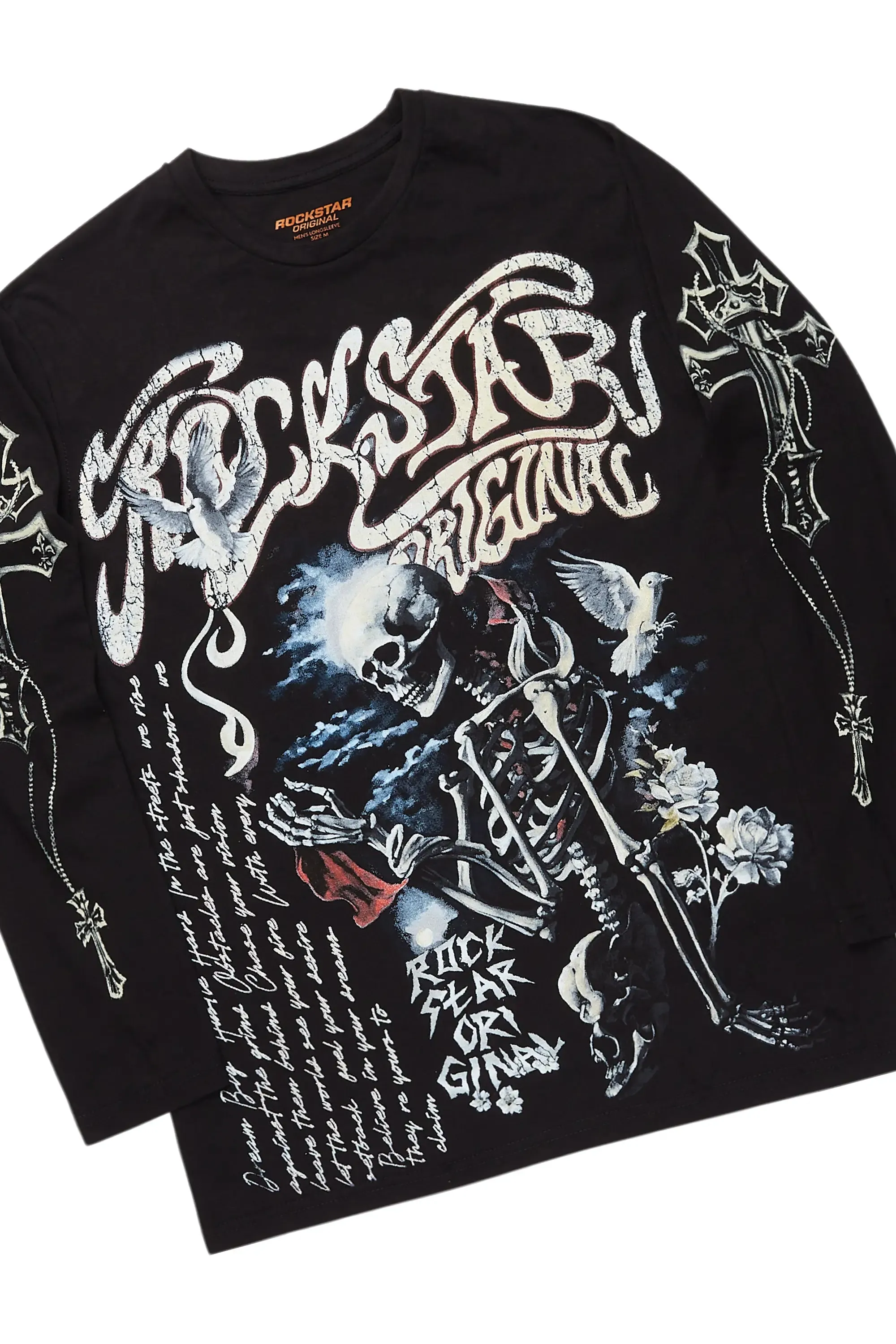 Danby Black/Burgundy Long Sleeve T-Shirt/Baggy Pant Set sold by Rockstar Original product image thumbnail 2