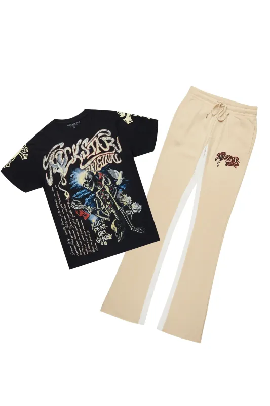 Danby Black/Beige T-Shirt/Baggy Pant Set sold by Rockstar Original