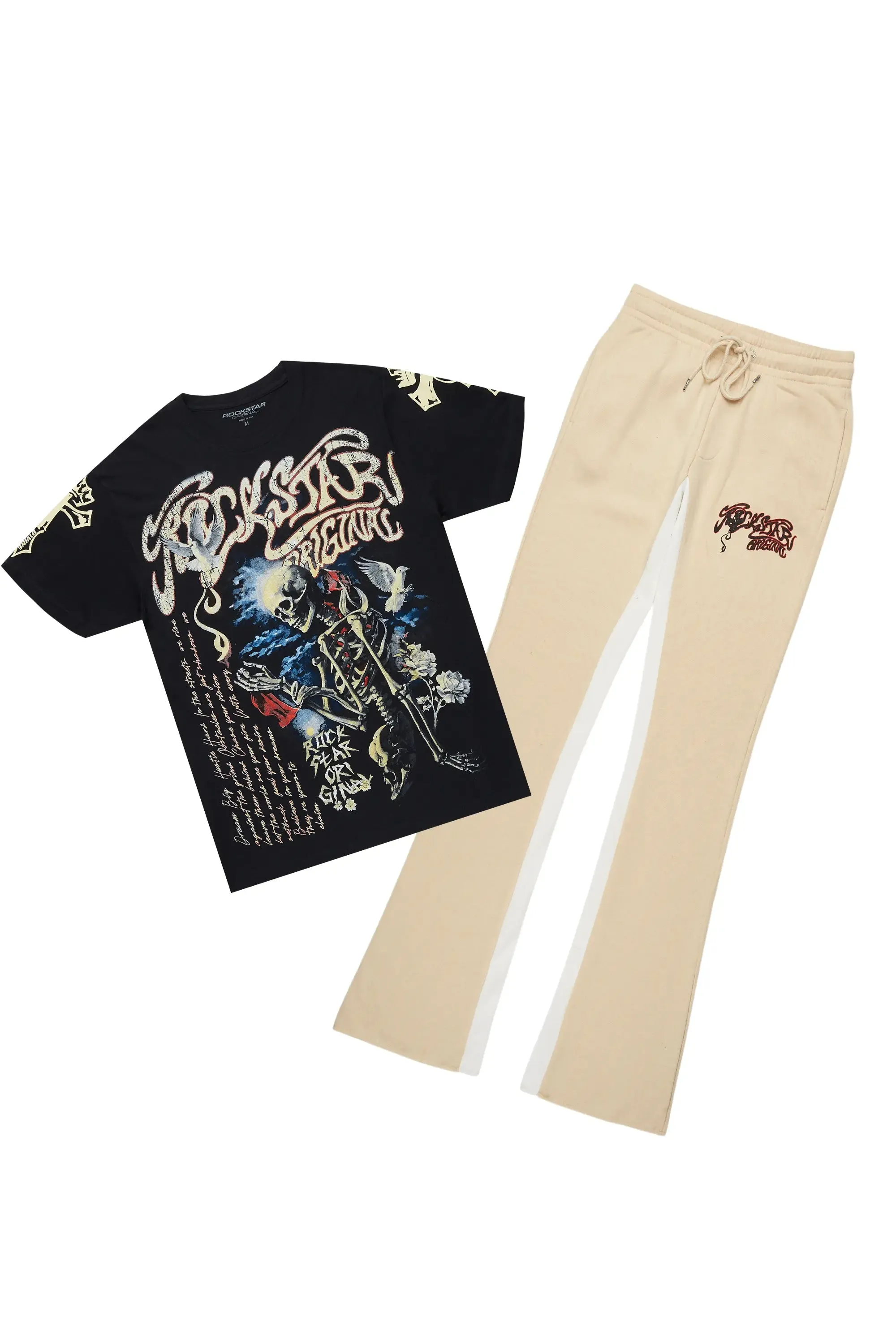 Danby Black/Beige T-Shirt/Baggy Pant Set sold by Rockstar Original