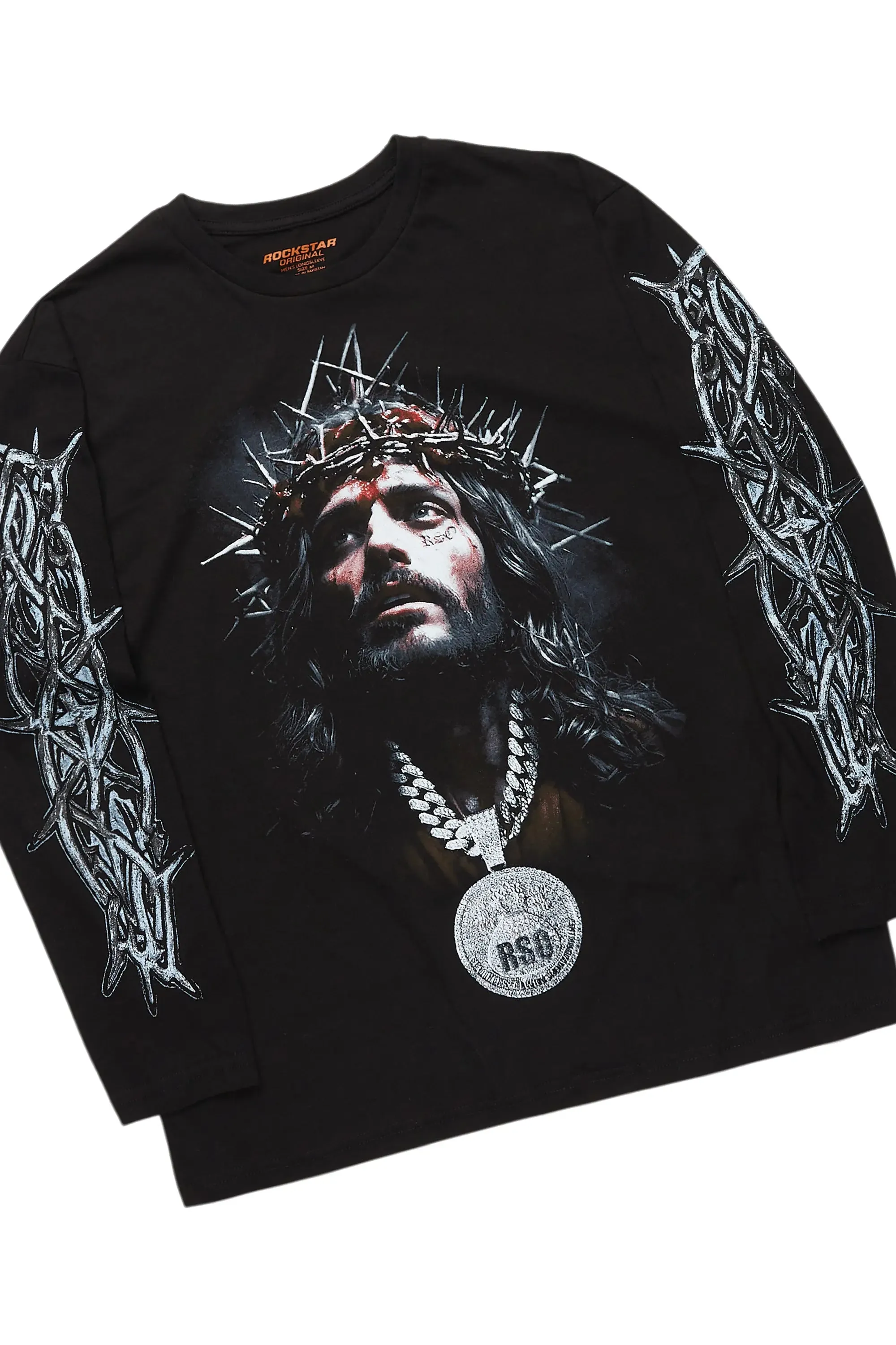 Amina Black/Burgundy Long Sleeve T-Shirt/Baggy Pant Set sold by Rockstar Original product image thumbnail 2