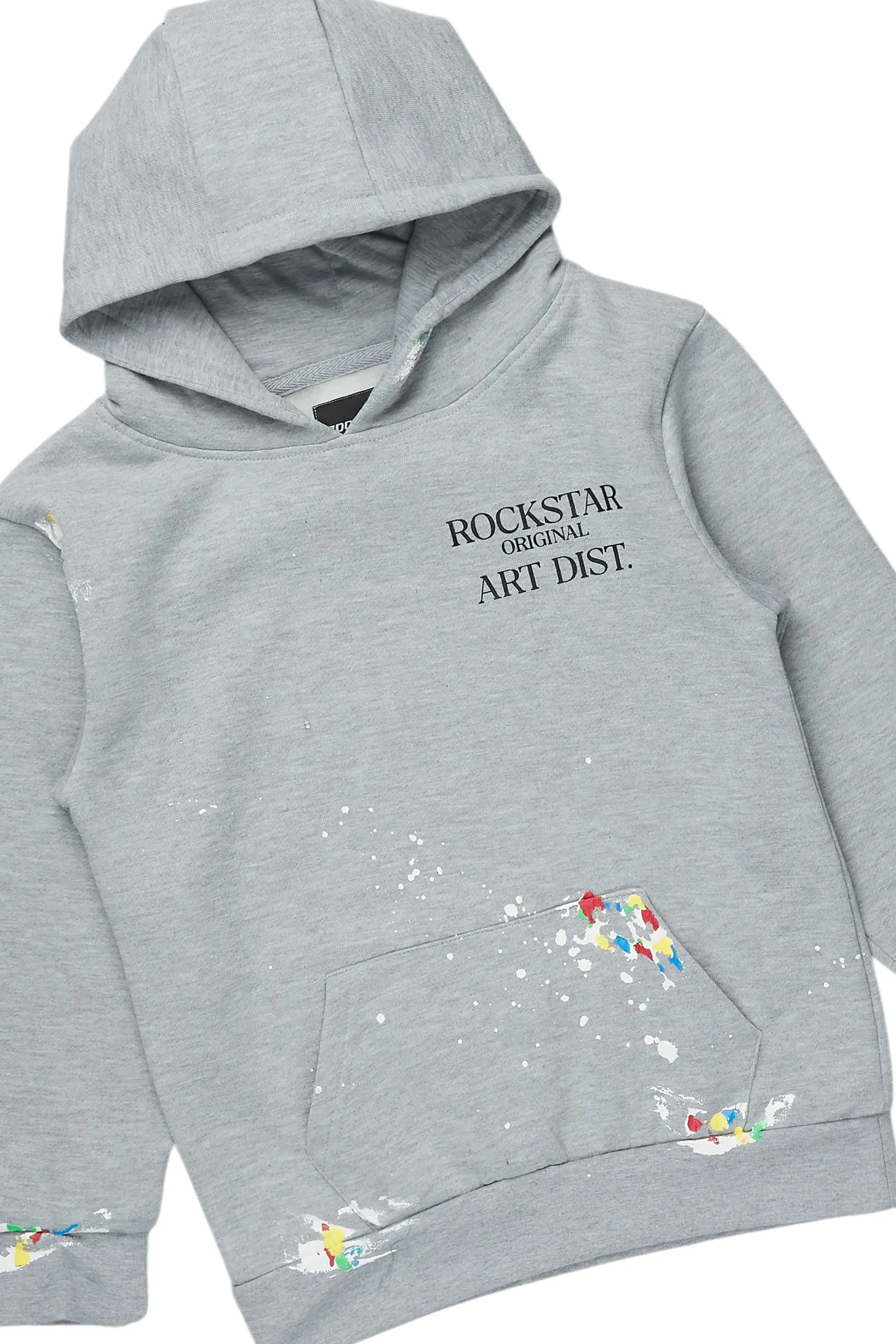 Boys Palmer Dark Grey Hoodie/Stacked Flare Jean Set sold by Rockstar Original product image thumbnail 2