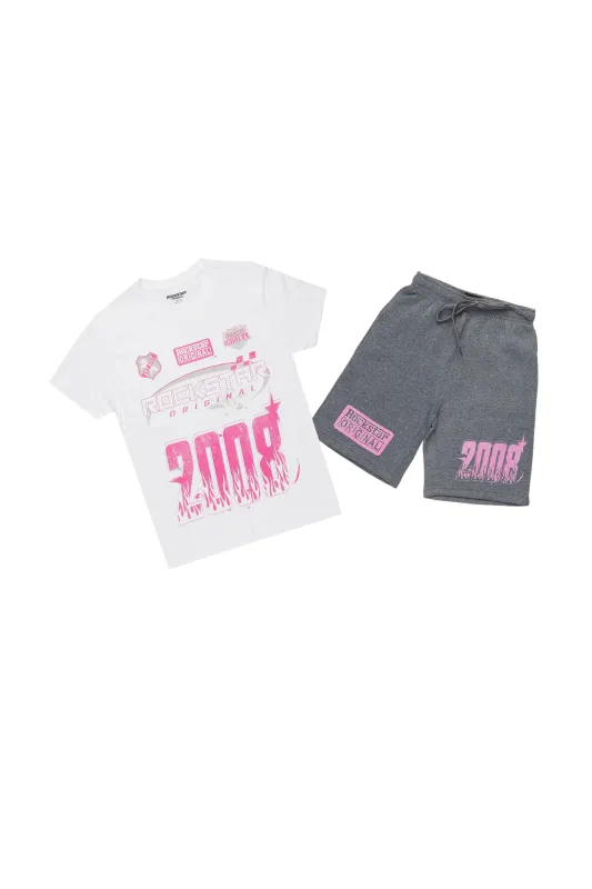 Girls Amos White/Pink Short Set sold by Rockstar Original