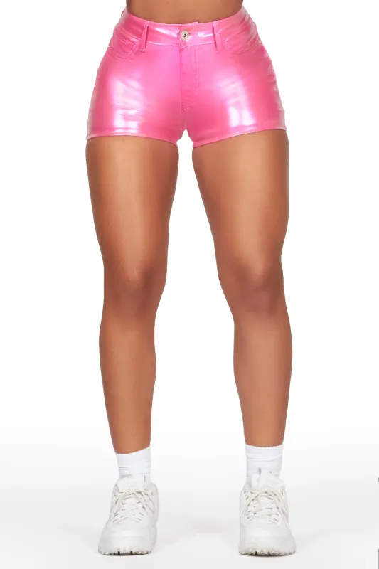 Marnita Reflective Pink PU Short sold by Rockstar Original