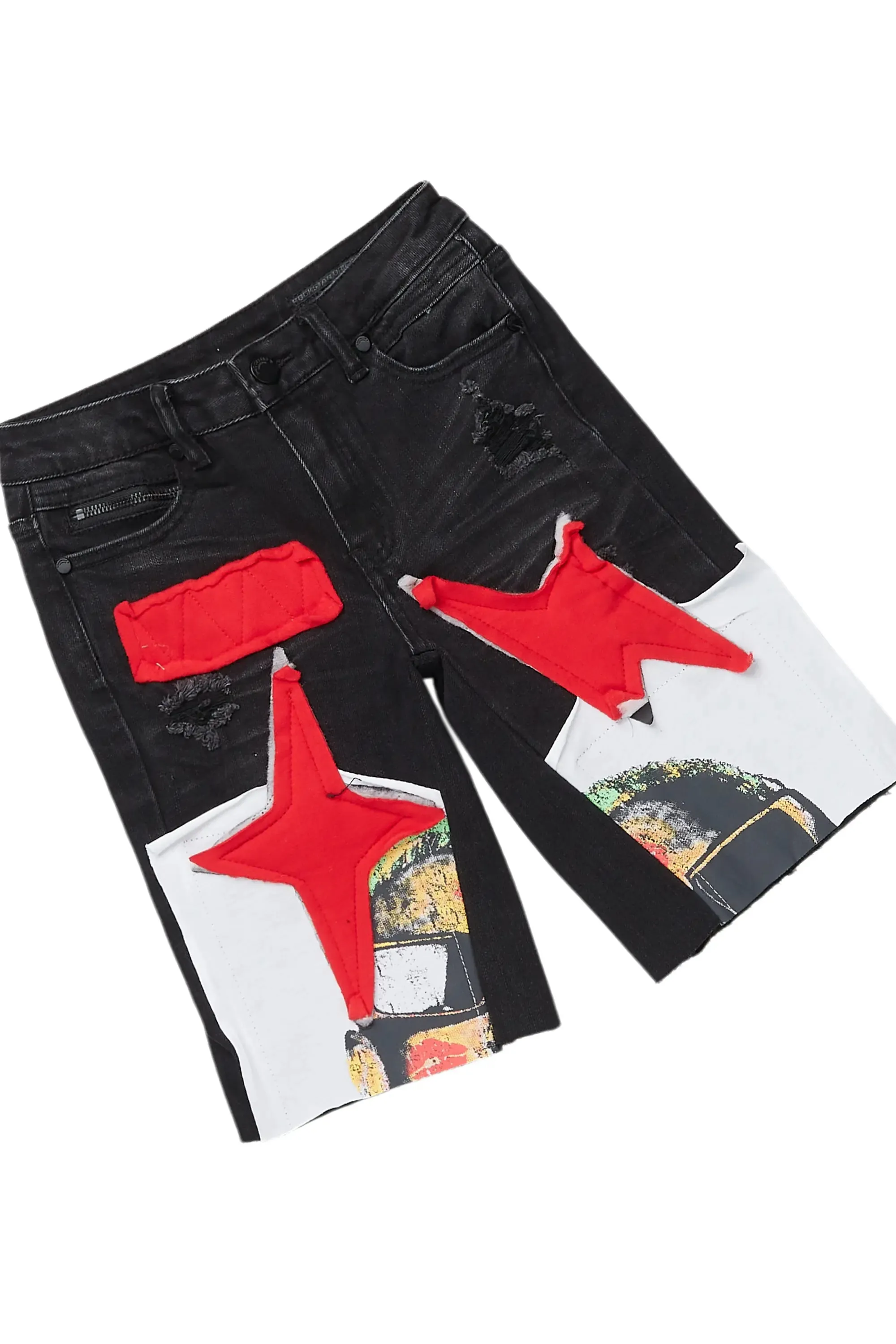 Boys Sava Black/Red T-Shirt/Denim Short Set sold by Rockstar Original product image thumbnail 3