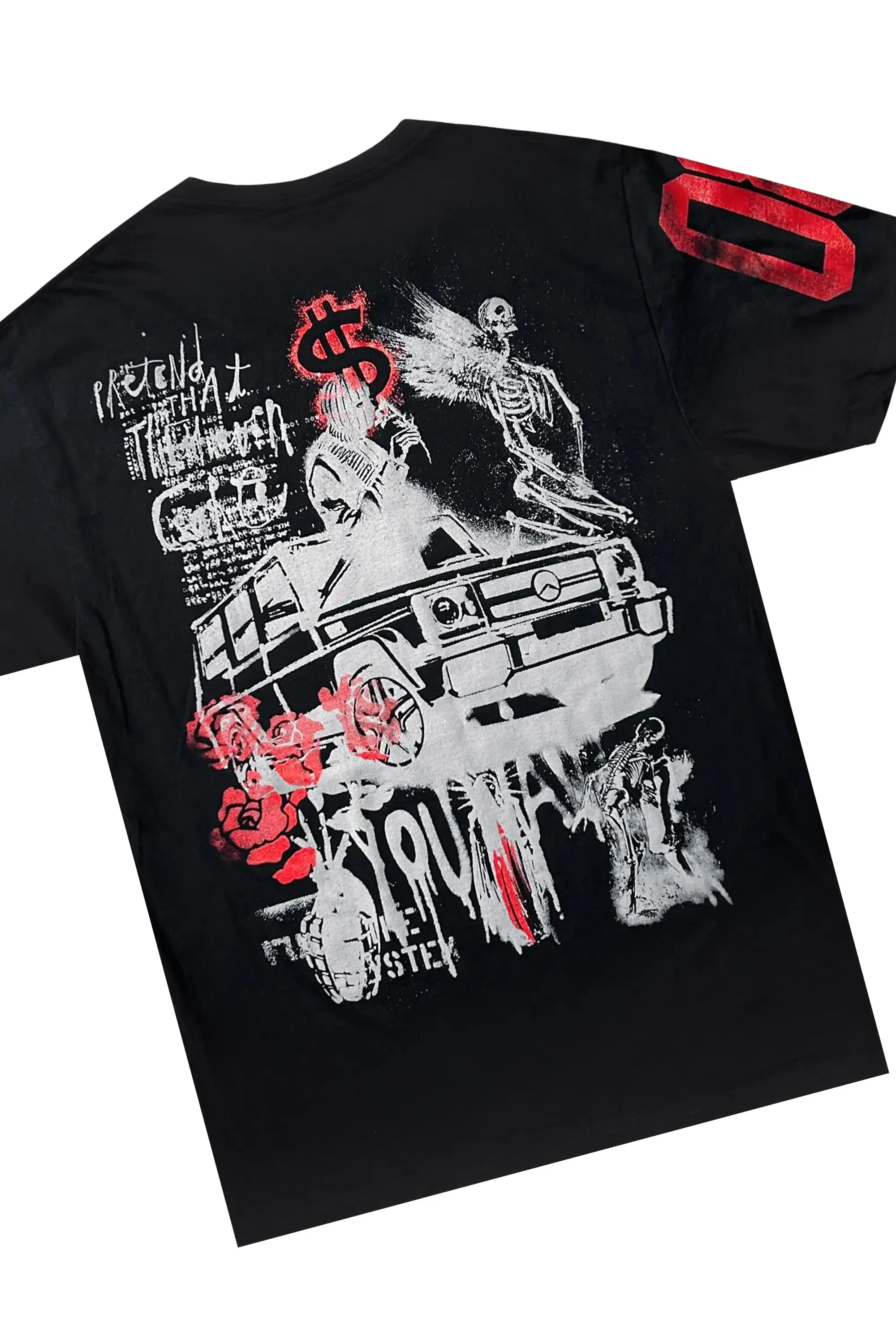 Grill Black T-Shirt/Baggy Stacked Pant Set sold by Rockstar Original product image thumbnail 3